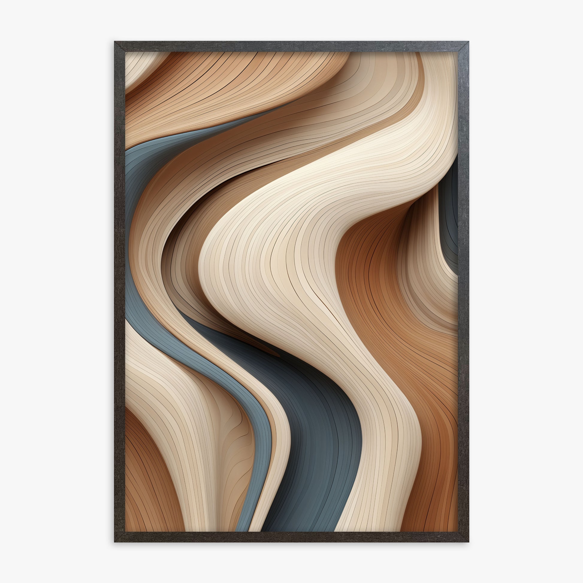 Sedimentary Currents, 70x100cm Framed Poster With Espresso Frame