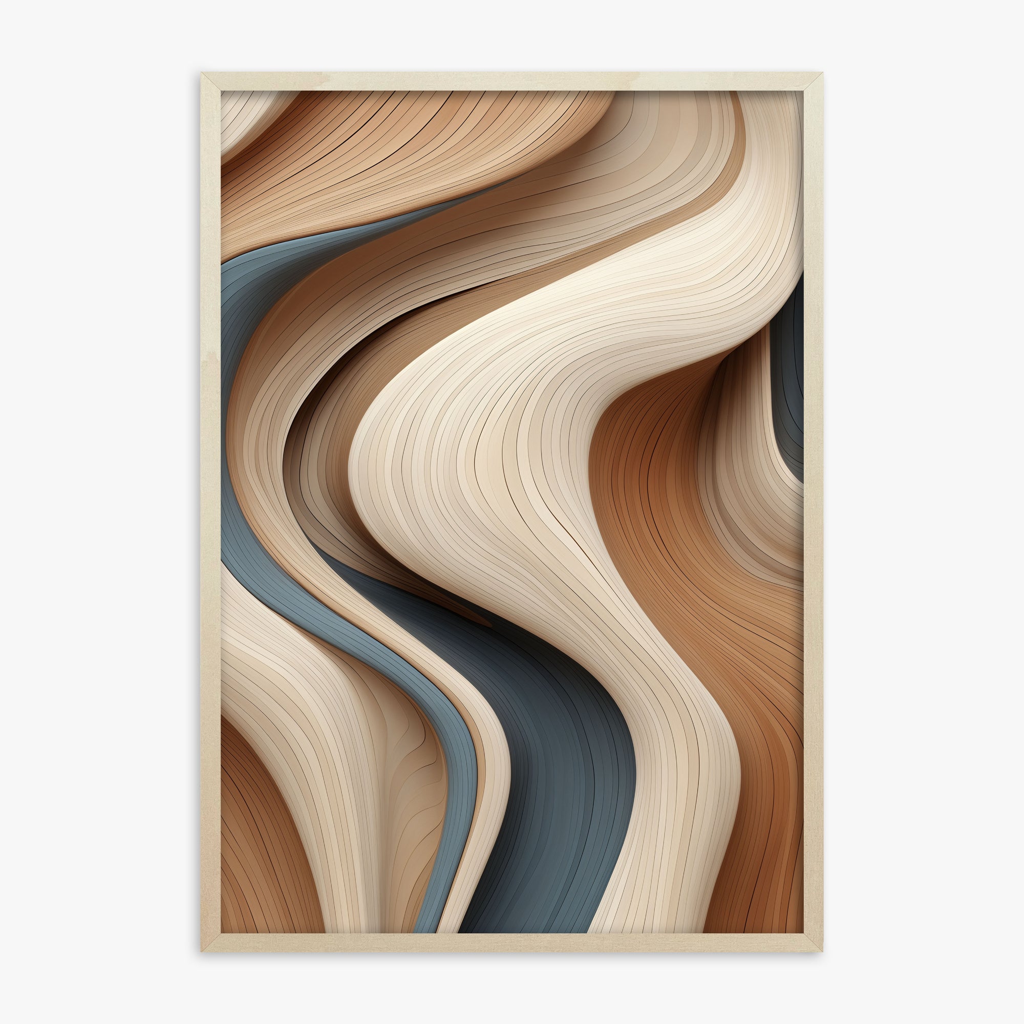 Sedimentary Currents, 70x100cm Framed Poster With Lime Wood Frame