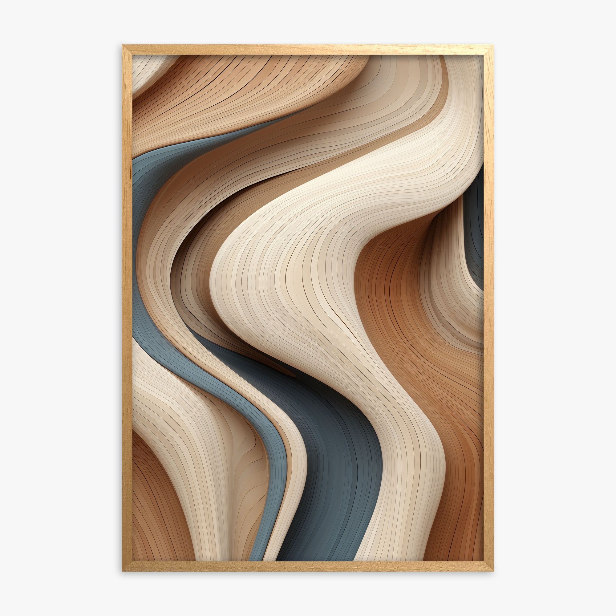 Sedimentary Currents, Oak Framed Poster With Oak Frame