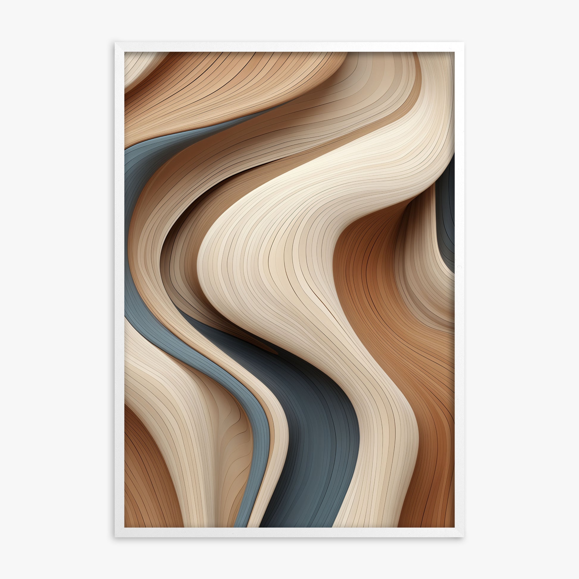 Sedimentary Currents, White Framed Poster With White Frame