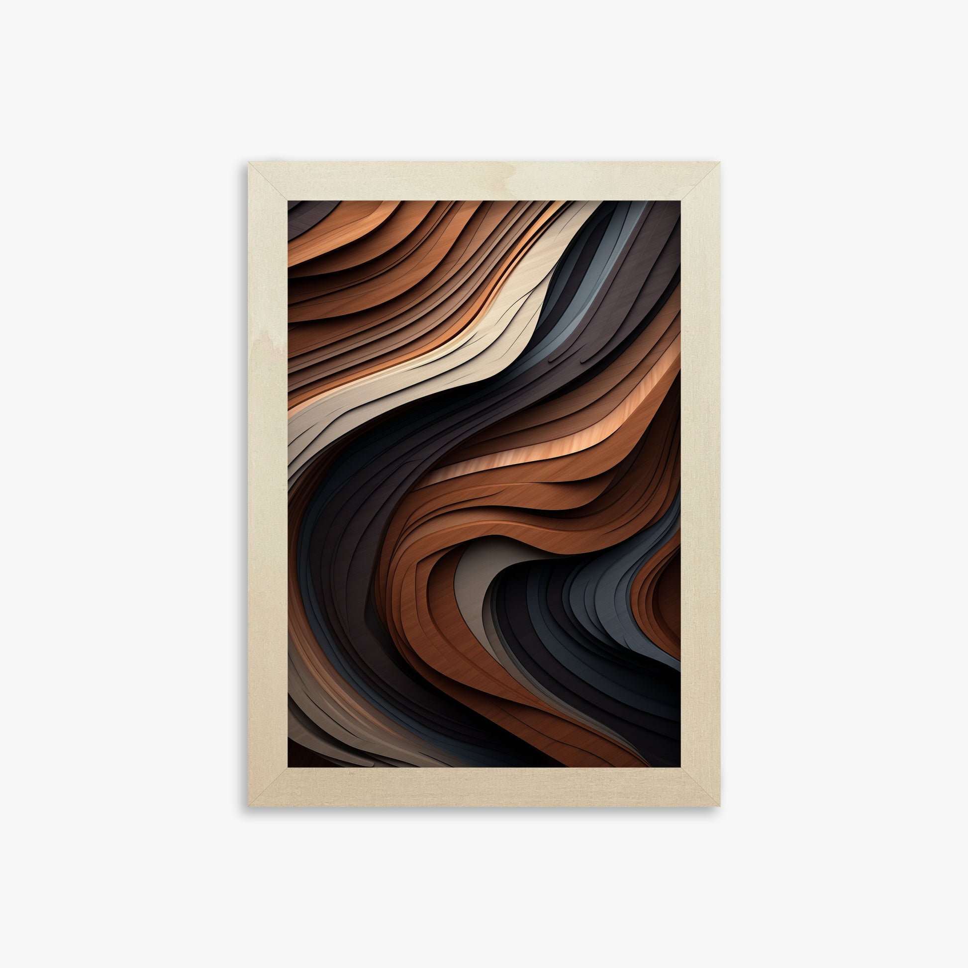 Ebony Swirl, 21x30cm Framed Poster With Lime Wood Frame