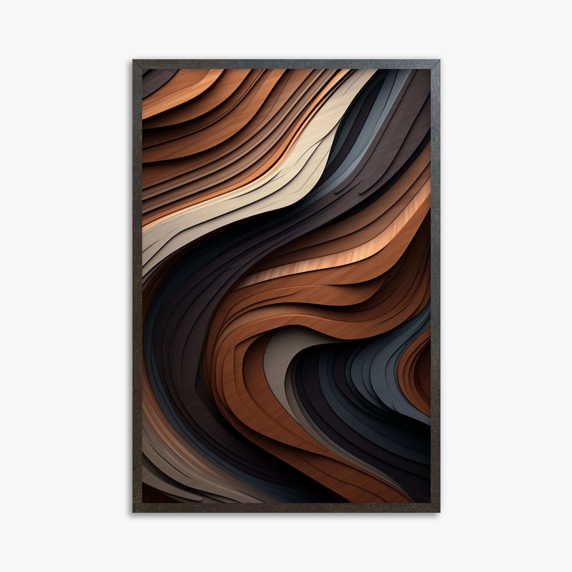 Ebony Swirl, 61x91cm Framed Poster With Espresso Frame