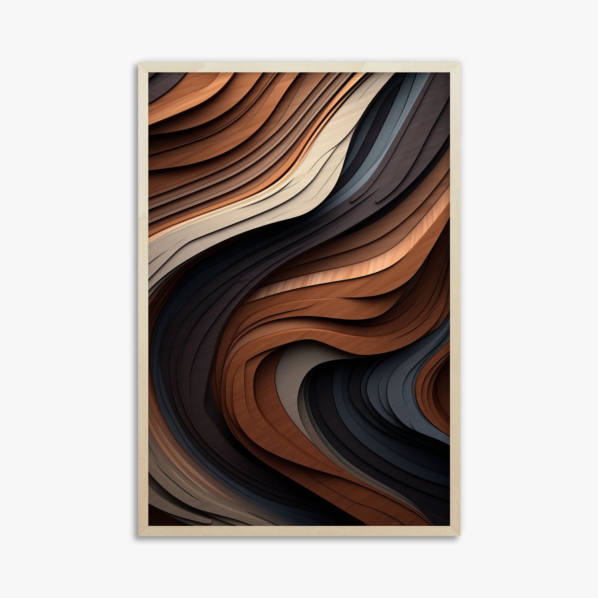 Ebony Swirl, 61x91cm Framed Poster With Lime Wood Frame