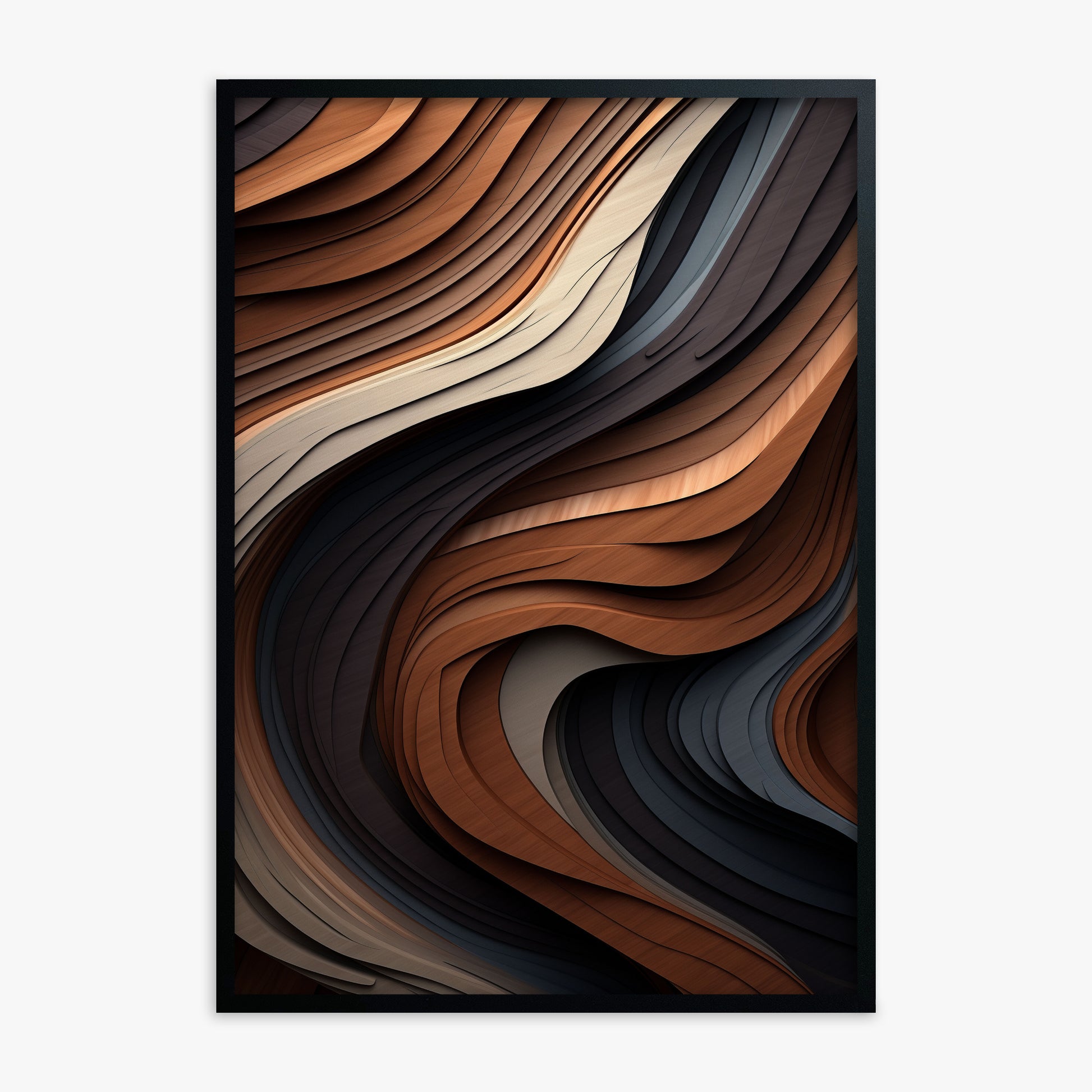 Ebony Swirl, Black Framed Poster With Black Frame