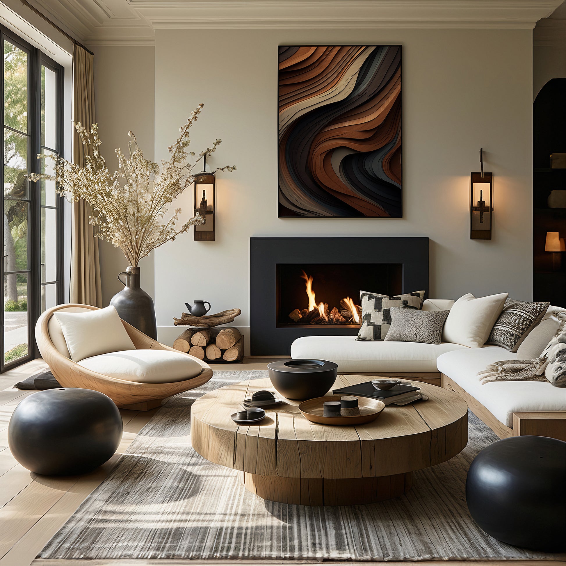 Design Concept No. 39 for Ebony Swirl Modern Poster Art