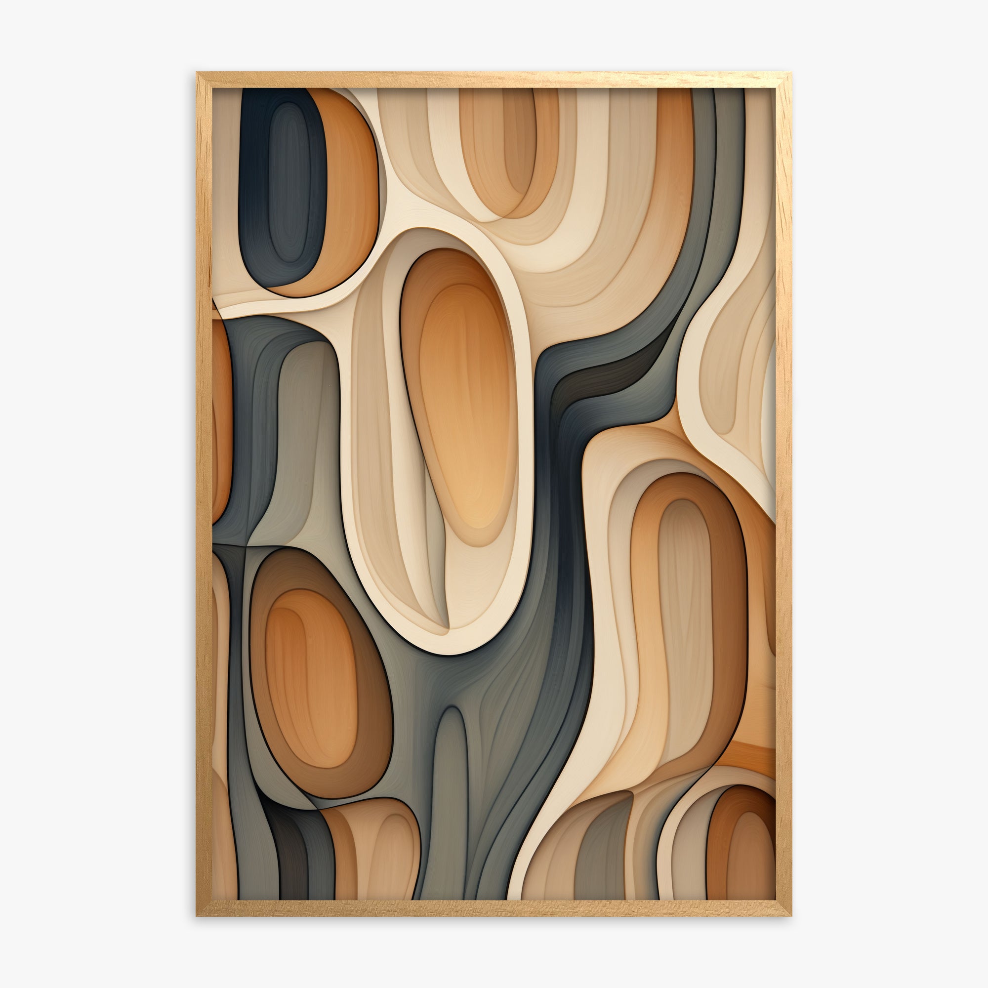 Cell Matrix, Oak Framed Poster With Oak Frame