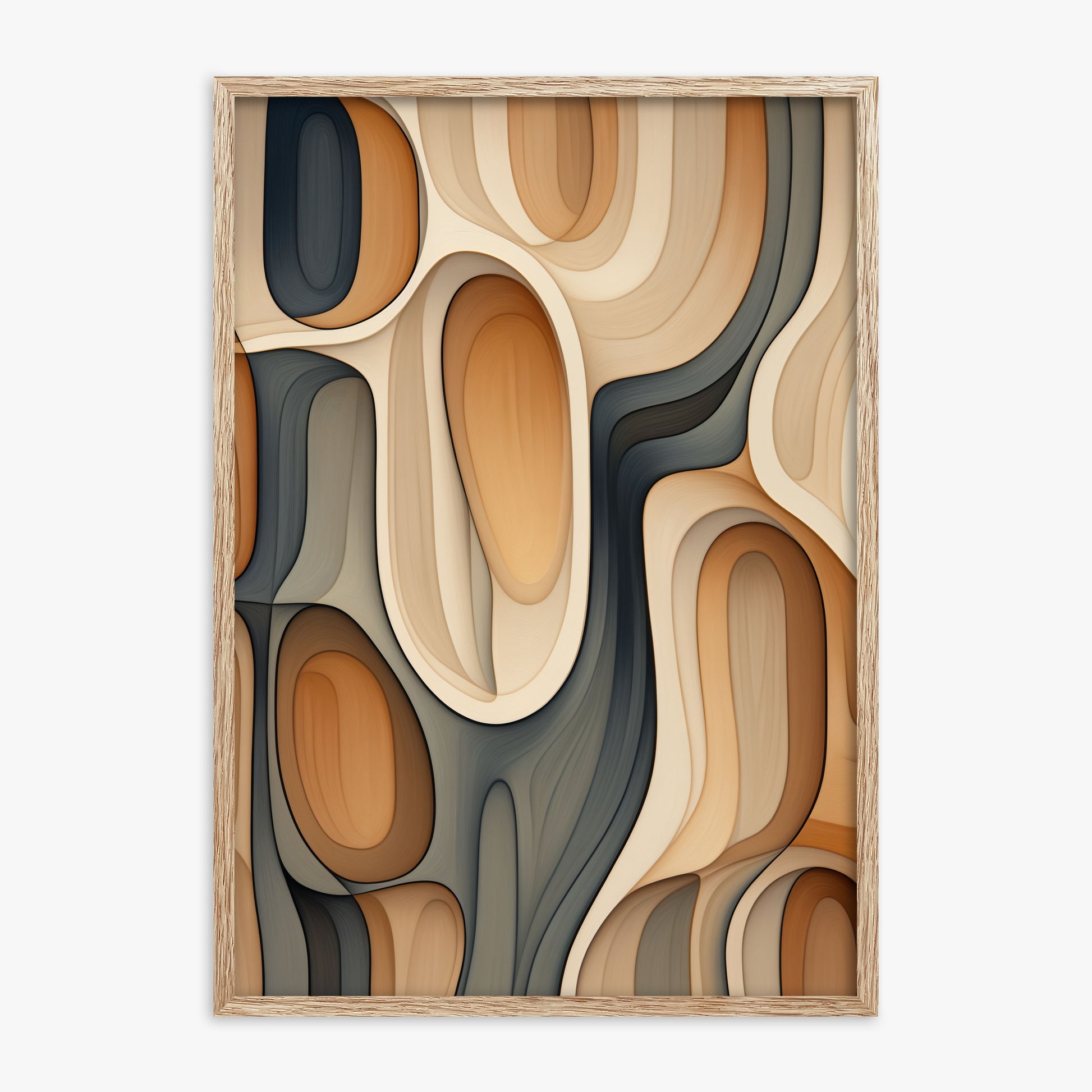 Cell Matrix, 70x100cm Framed Poster With Raw Oak Frame