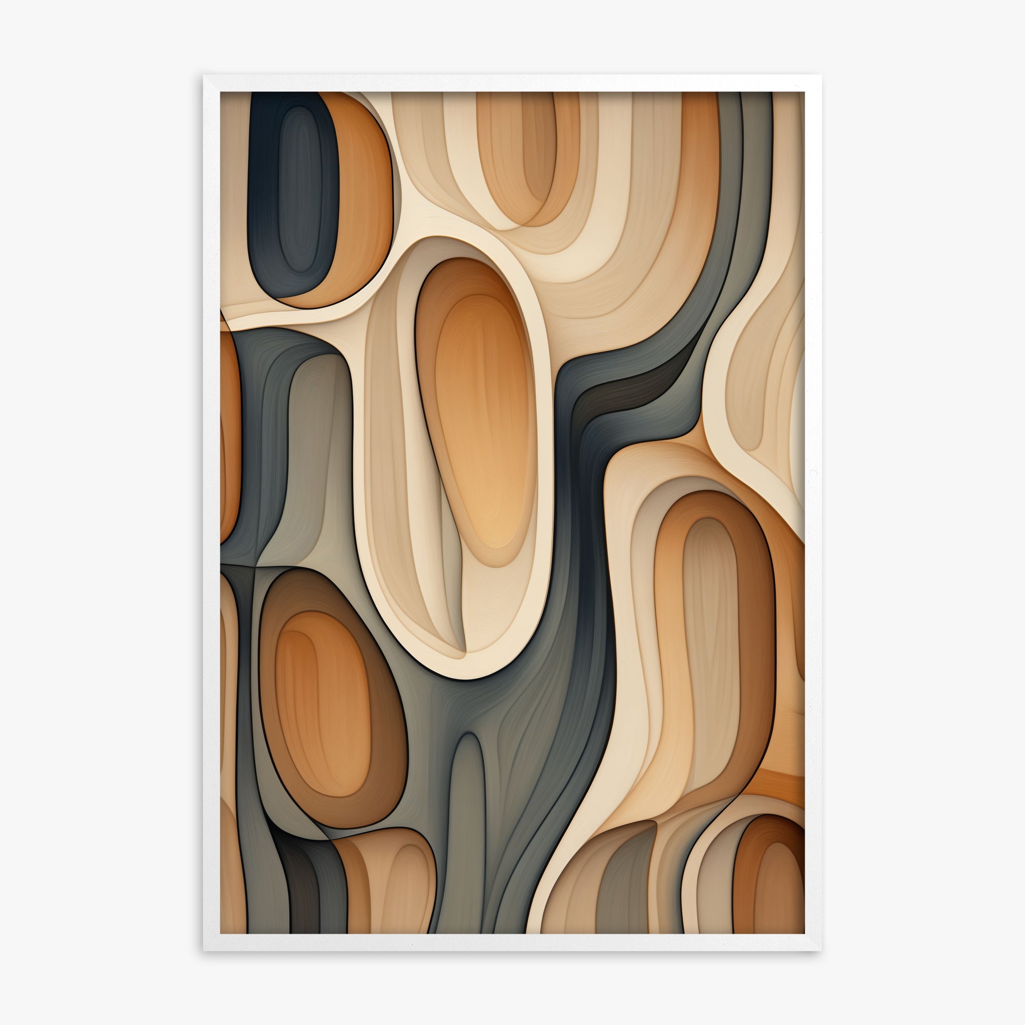 Cell Matrix, White Framed Poster With White Frame