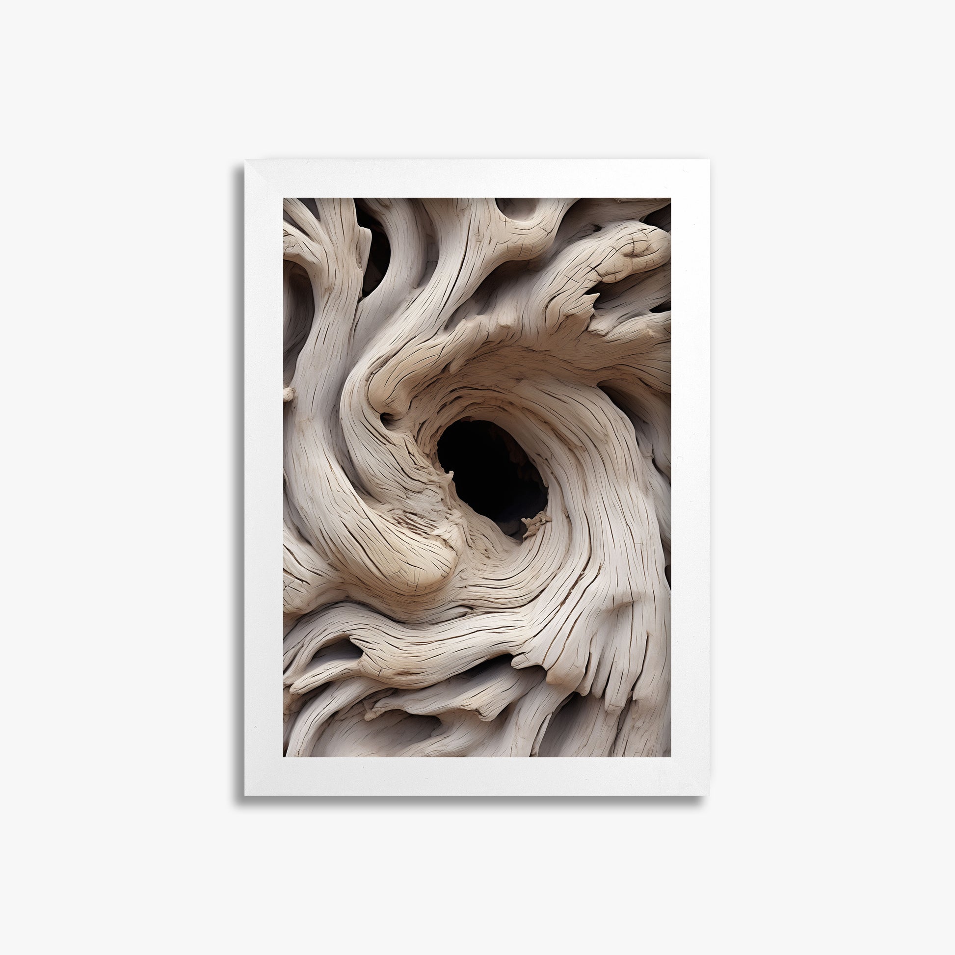 Wood Knot Vortex, 21x30cm Framed Poster With White Frame