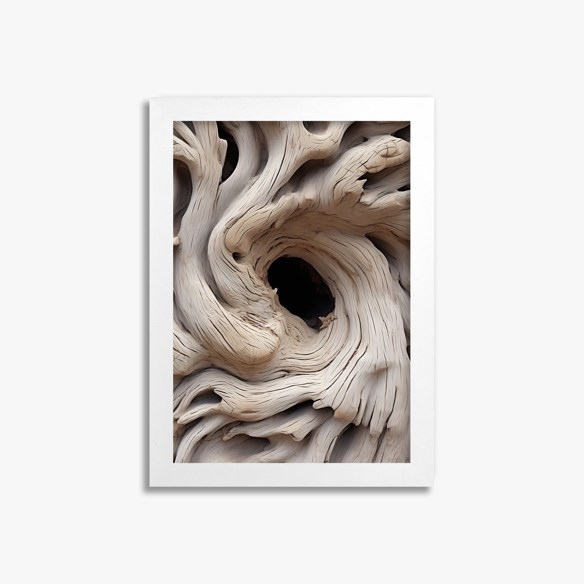 Wood Knot Vortex, 21x30cm Framed Poster With White Frame