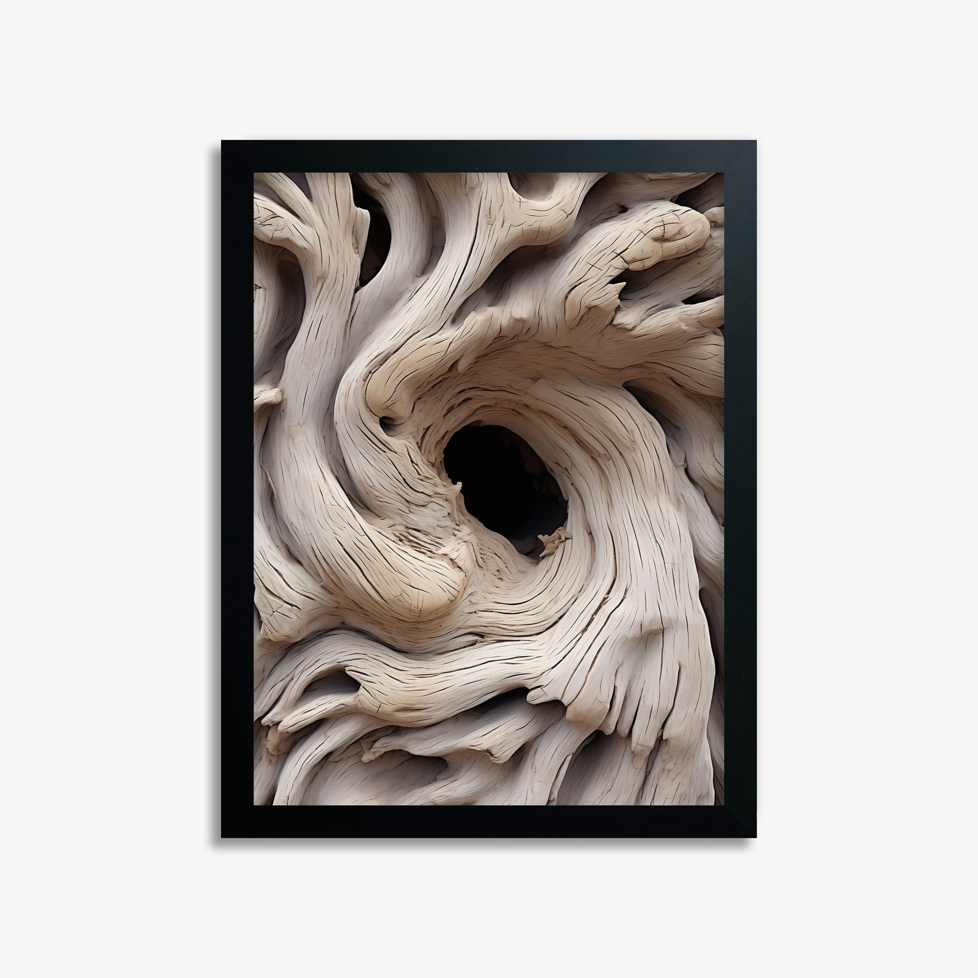 Wood Knot Vortex, 30x40cm Framed Poster With Black Frame