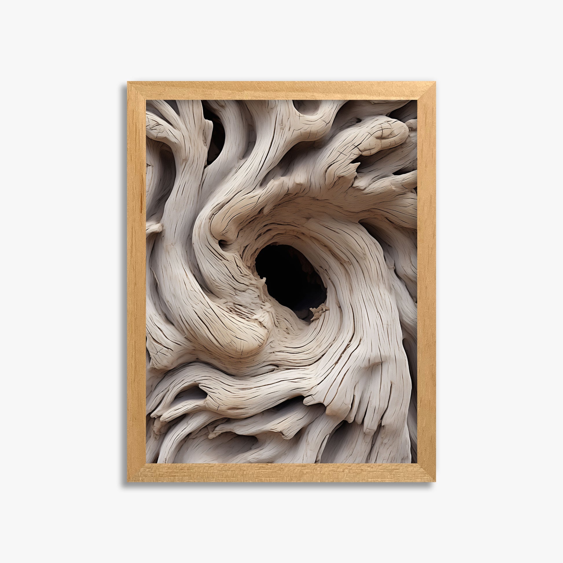 Wood Knot Vortex, 30x40cm Framed Poster With Oak Frame