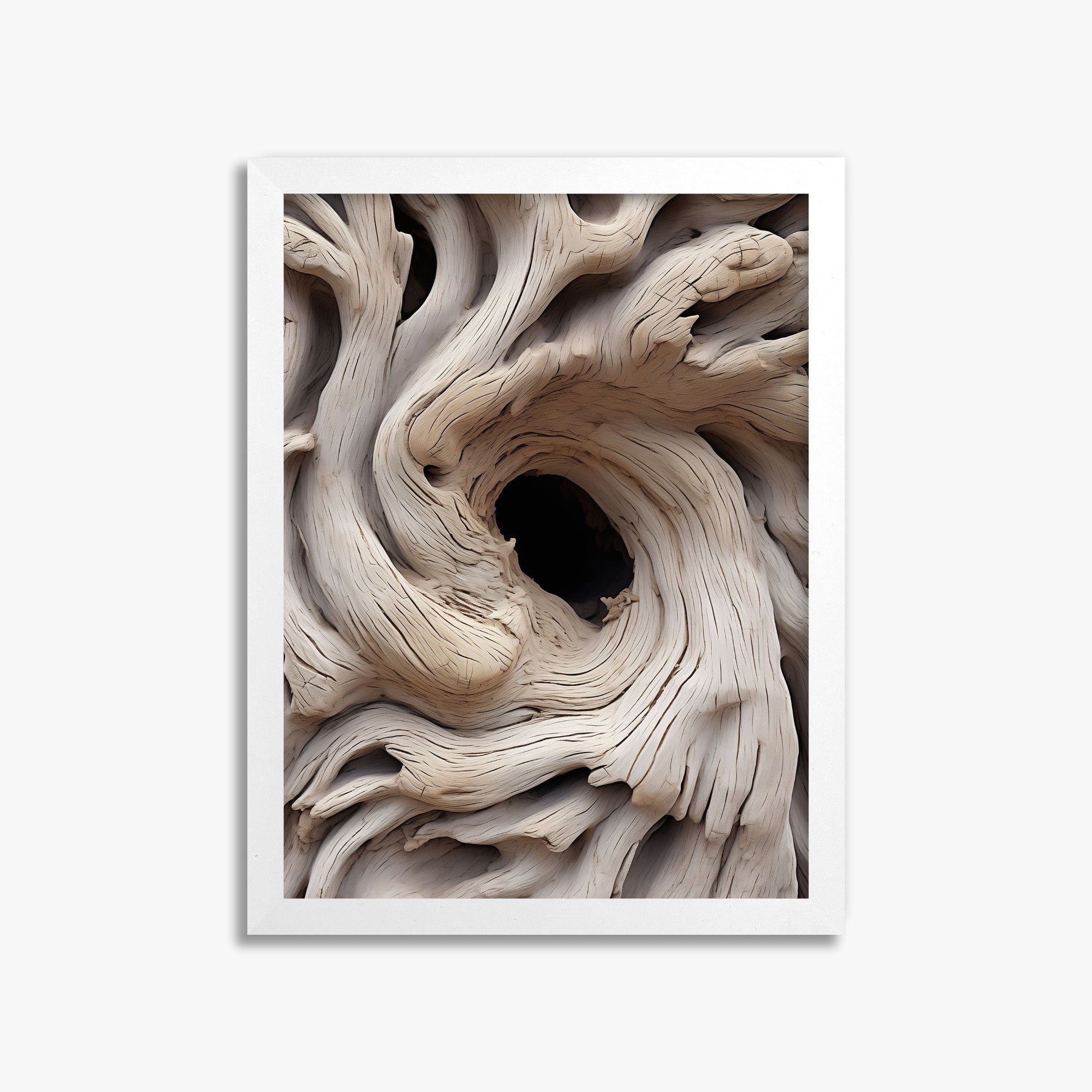 Wood Knot Vortex, 30x40cm Framed Poster With White Frame