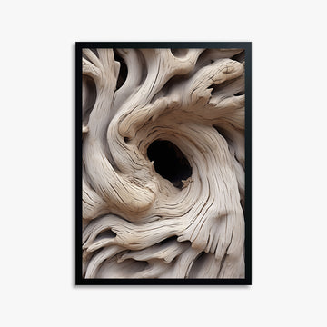 Wood Knot Vortex, 50x70cm Framed Poster With Black Frame