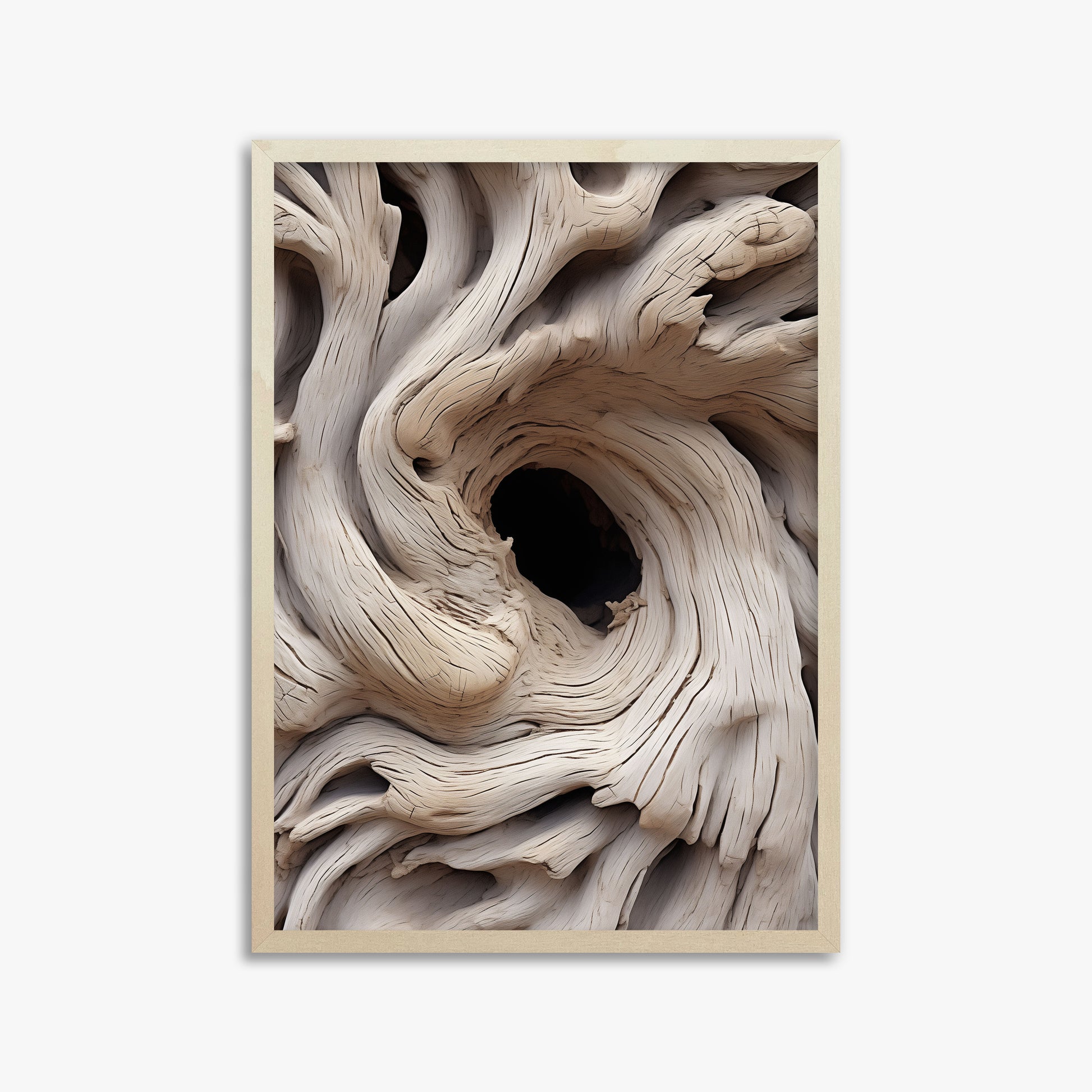 Wood Knot Vortex, 50x70cm Framed Poster With Lime Wood Frame