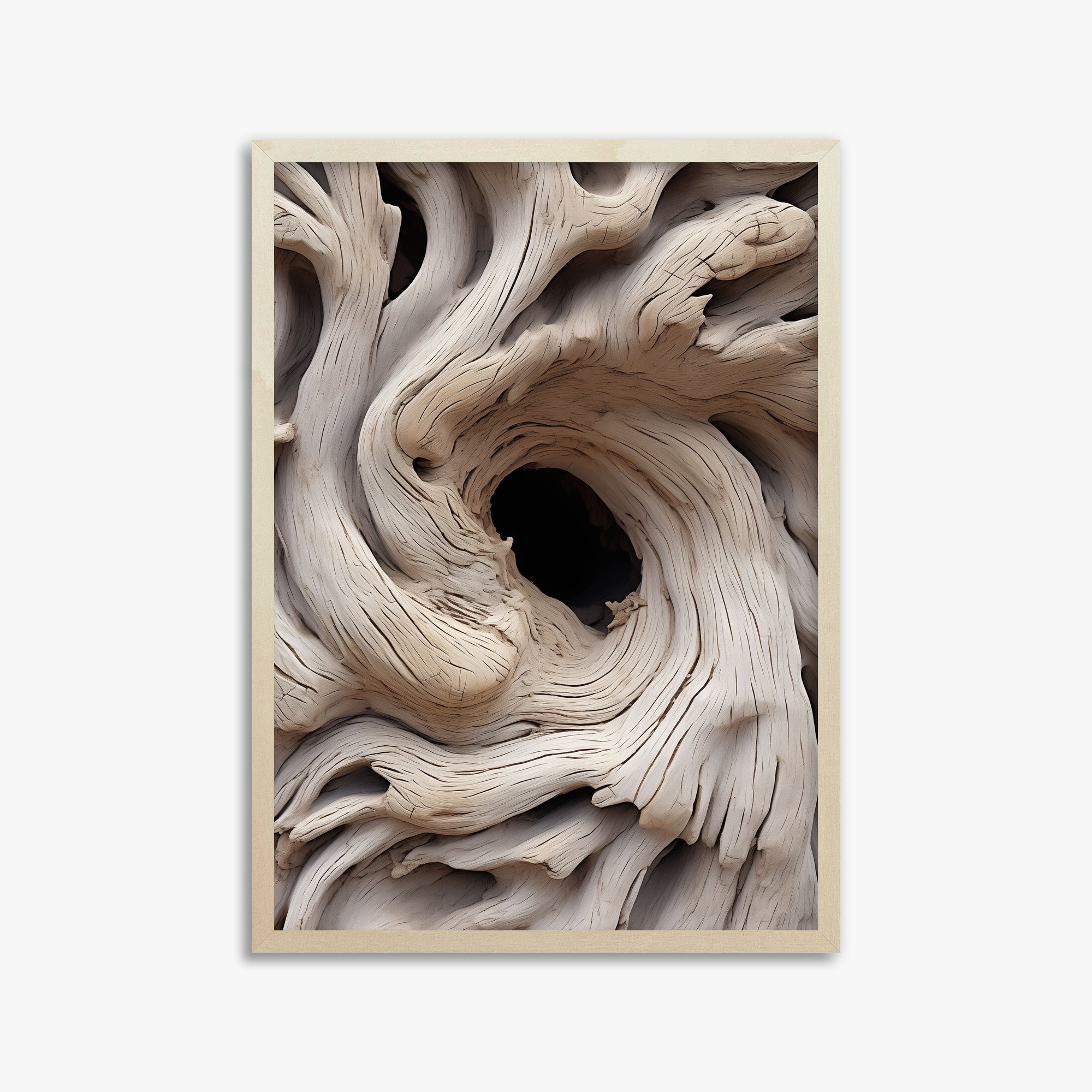 Wood Knot Vortex, 50x70cm Framed Poster With Lime Wood Frame