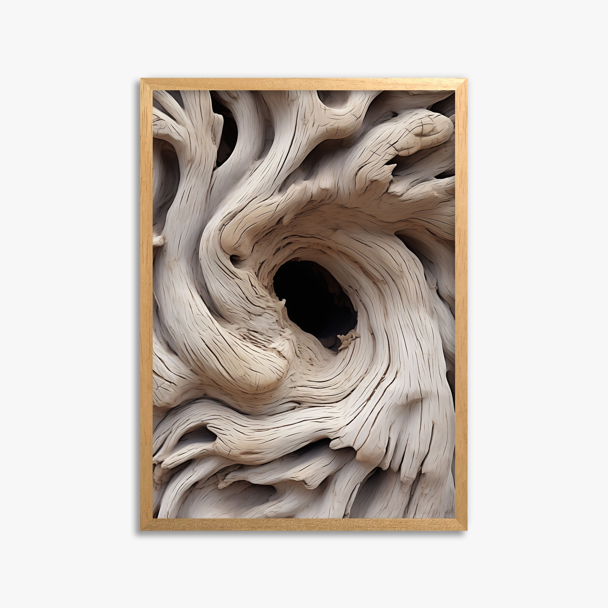 Wood Knot Vortex, 50x70cm Framed Poster With Oak Frame