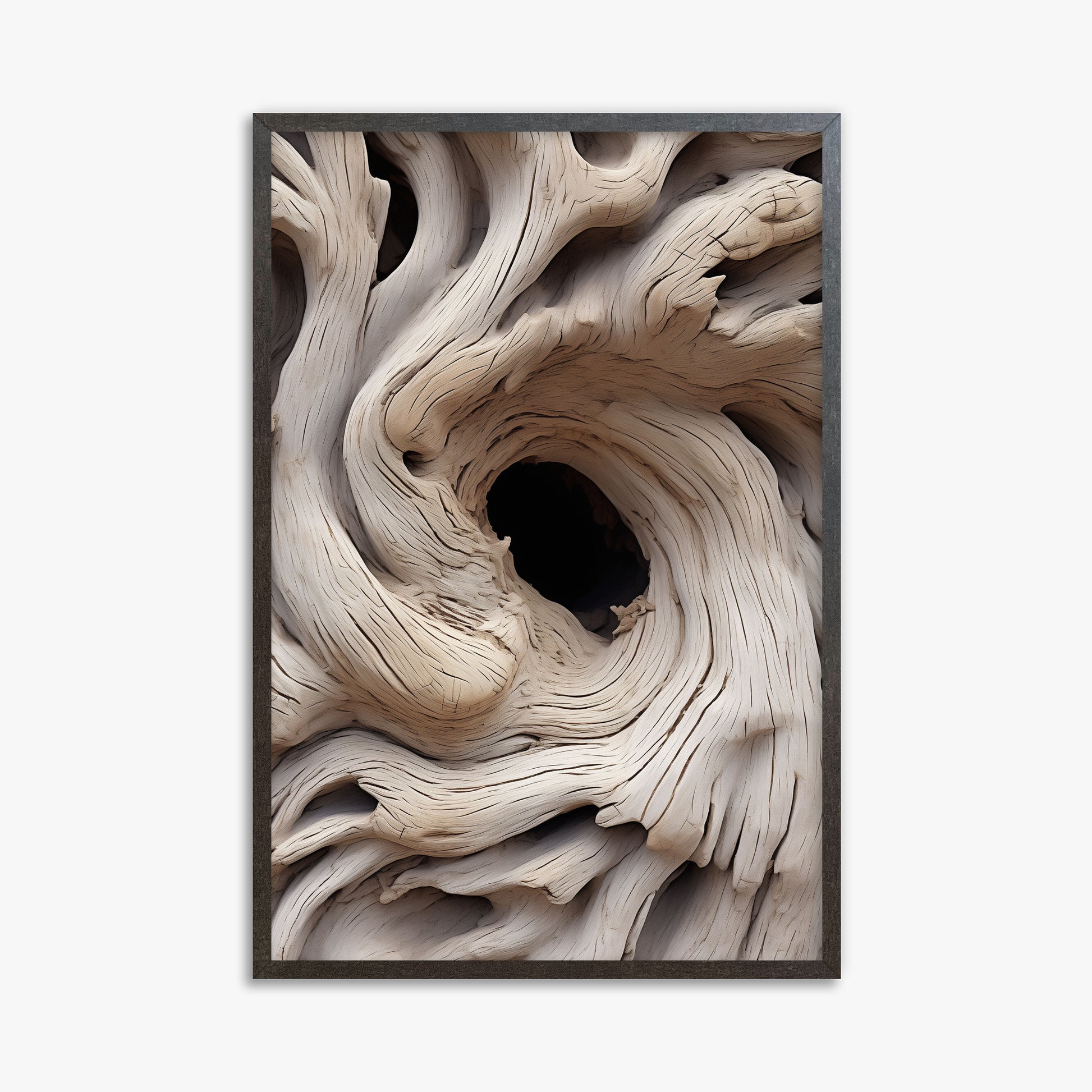 Wood Knot Vortex, 61x91cm Framed Poster With Espresso Frame