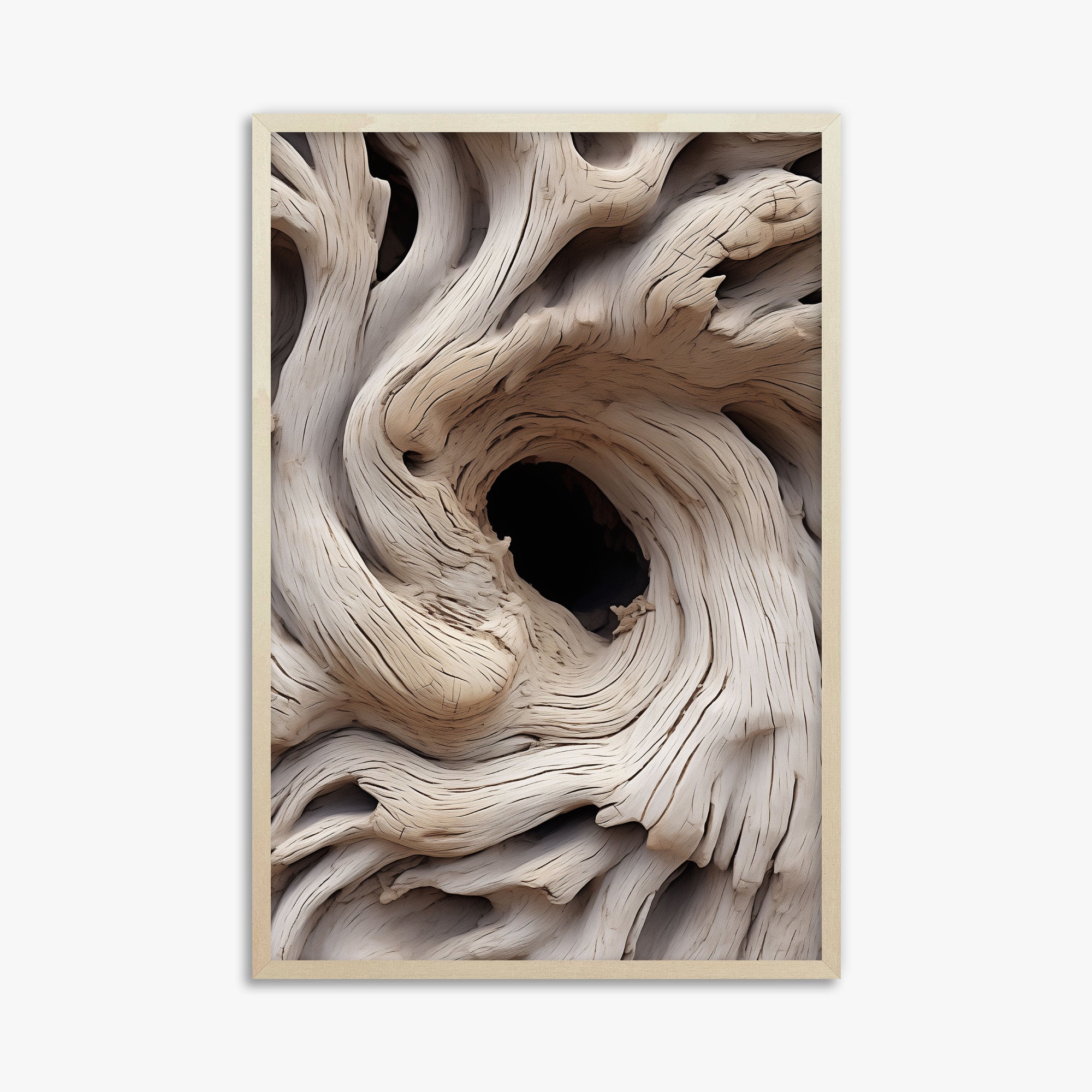 Wood Knot Vortex, 61x91cm Framed Poster With Lime Wood Frame