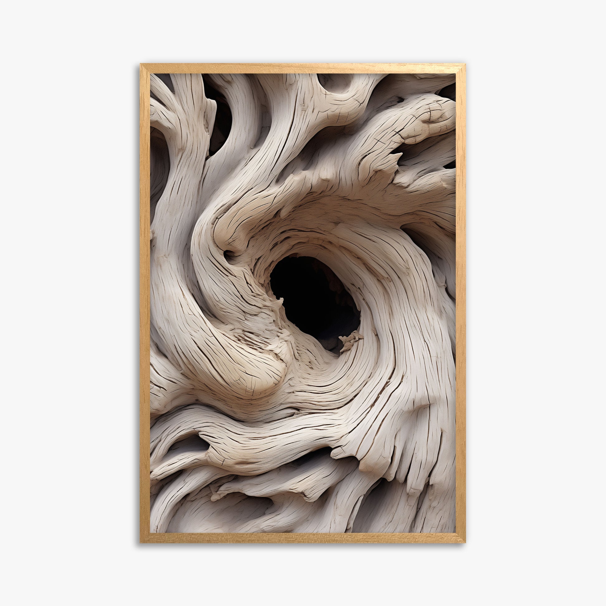 Wood Knot Vortex, 61x91cm Framed Poster With Oak Frame