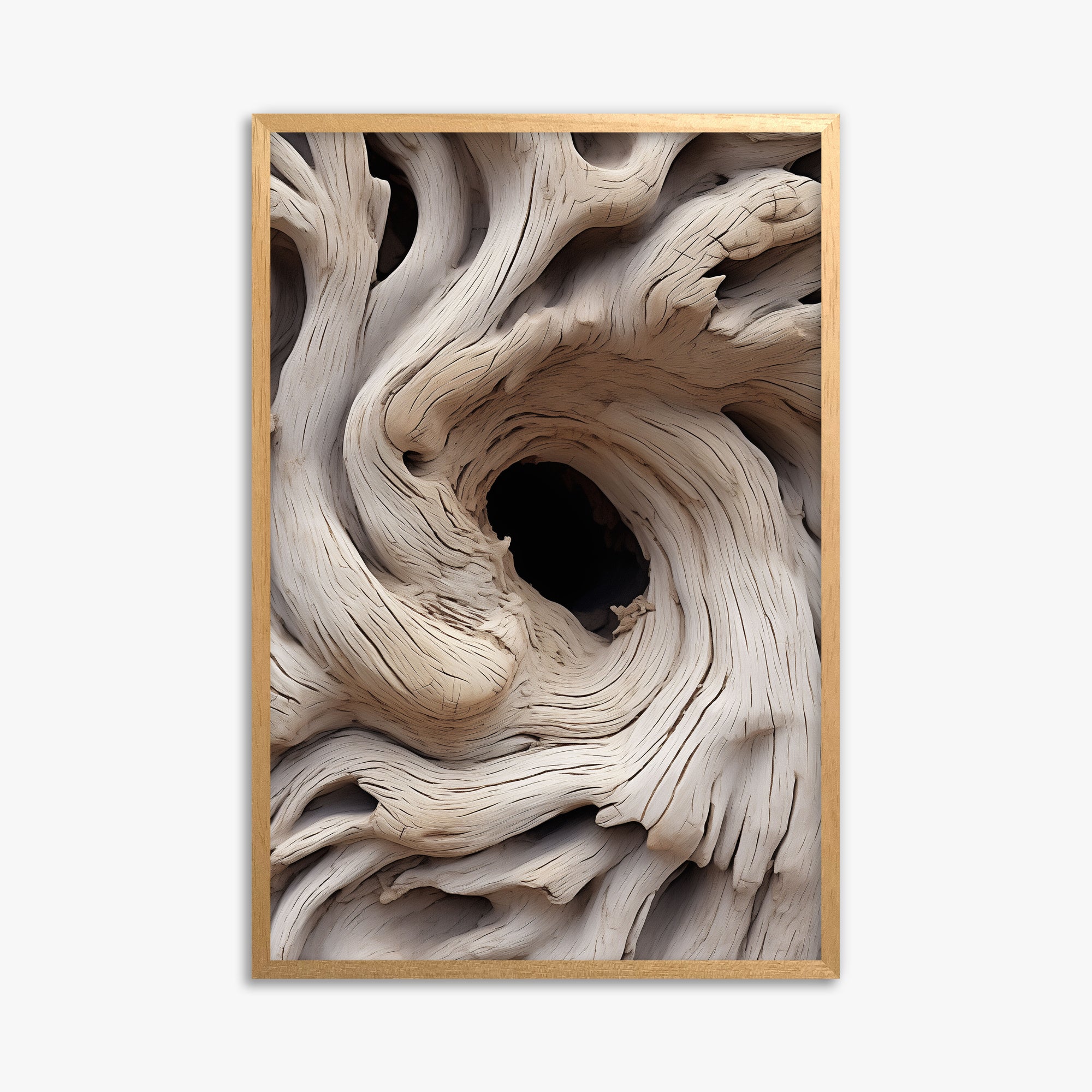 Wood Knot Vortex, 61x91cm Framed Poster With Oak Frame