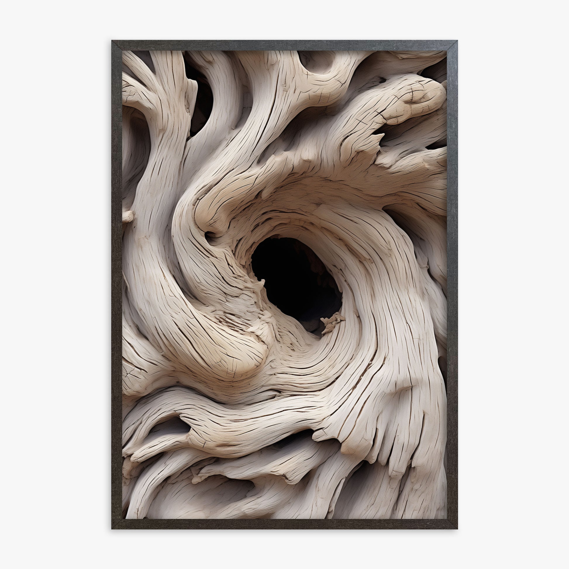 Wood Knot Vortex, 70x100cm Framed Poster With Espresso Frame