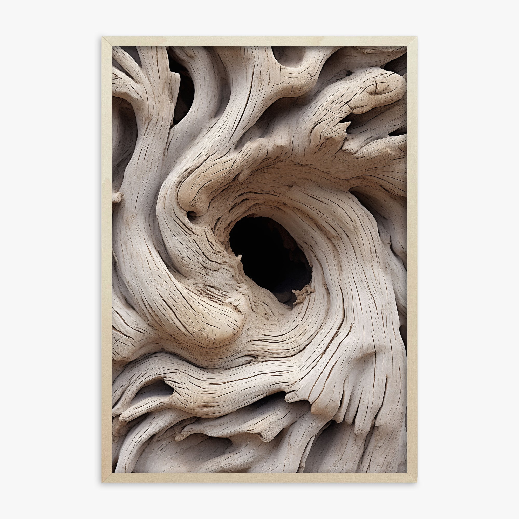 Wood Knot Vortex, 70x100cm Framed Poster With Lime Wood Frame