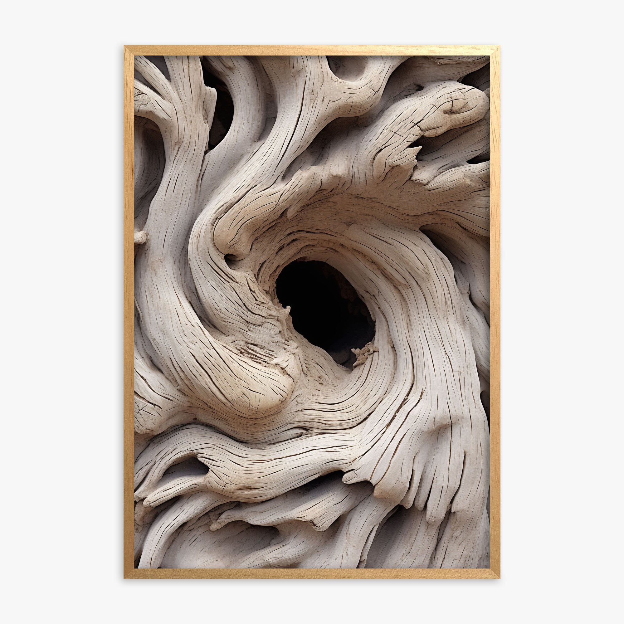 Wood Knot Vortex, Oak Framed Poster With Oak Frame