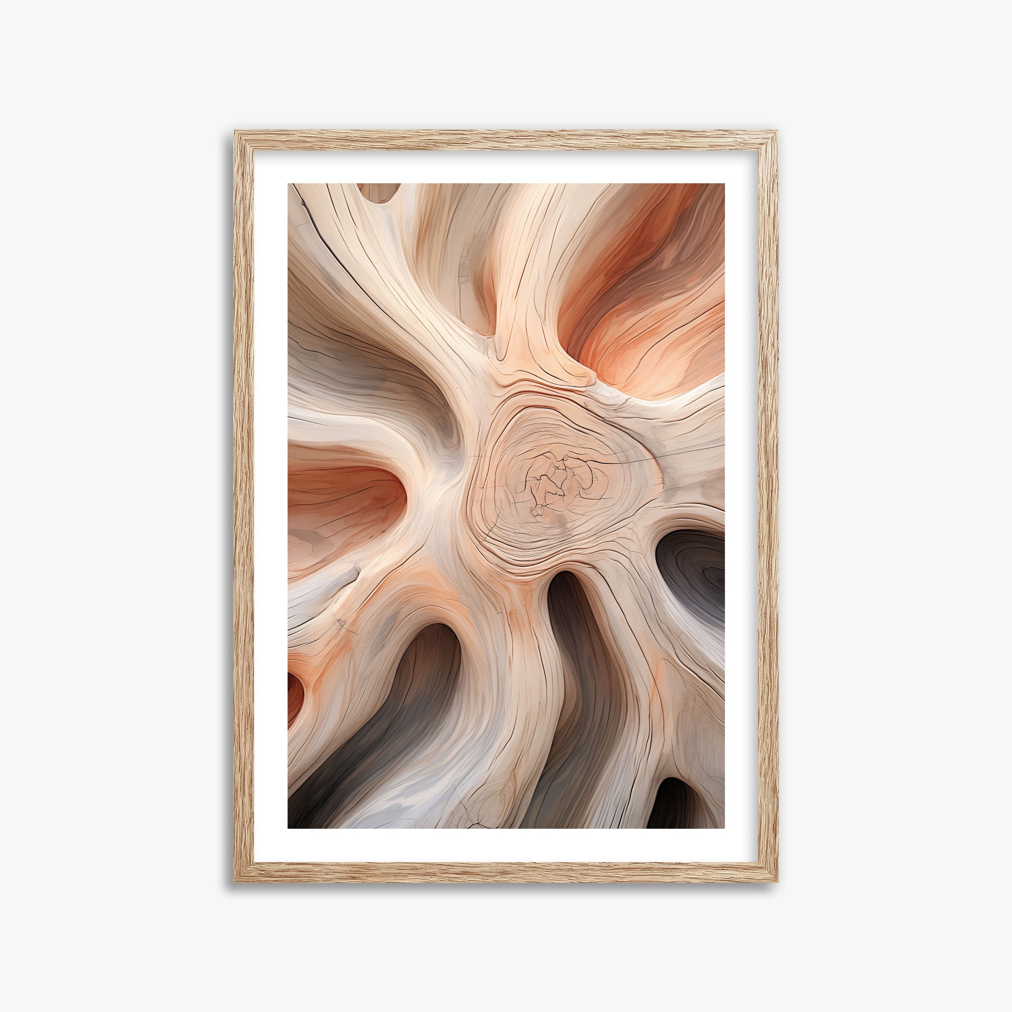 Rustic Twist, 50x70cm Framed Poster With Raw Oak Frame