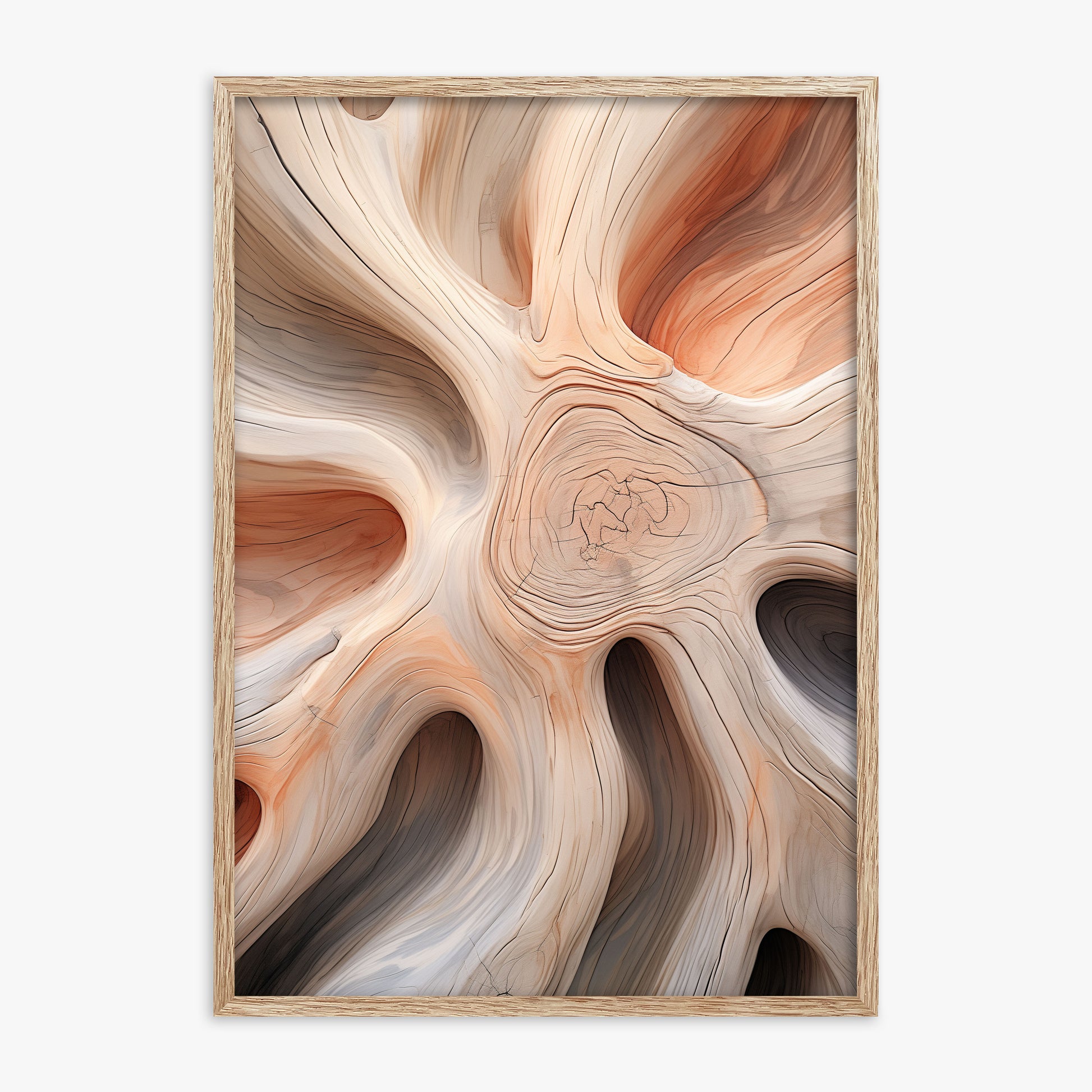 Rustic Twist, 70x100cm Framed Poster With Raw Oak Frame