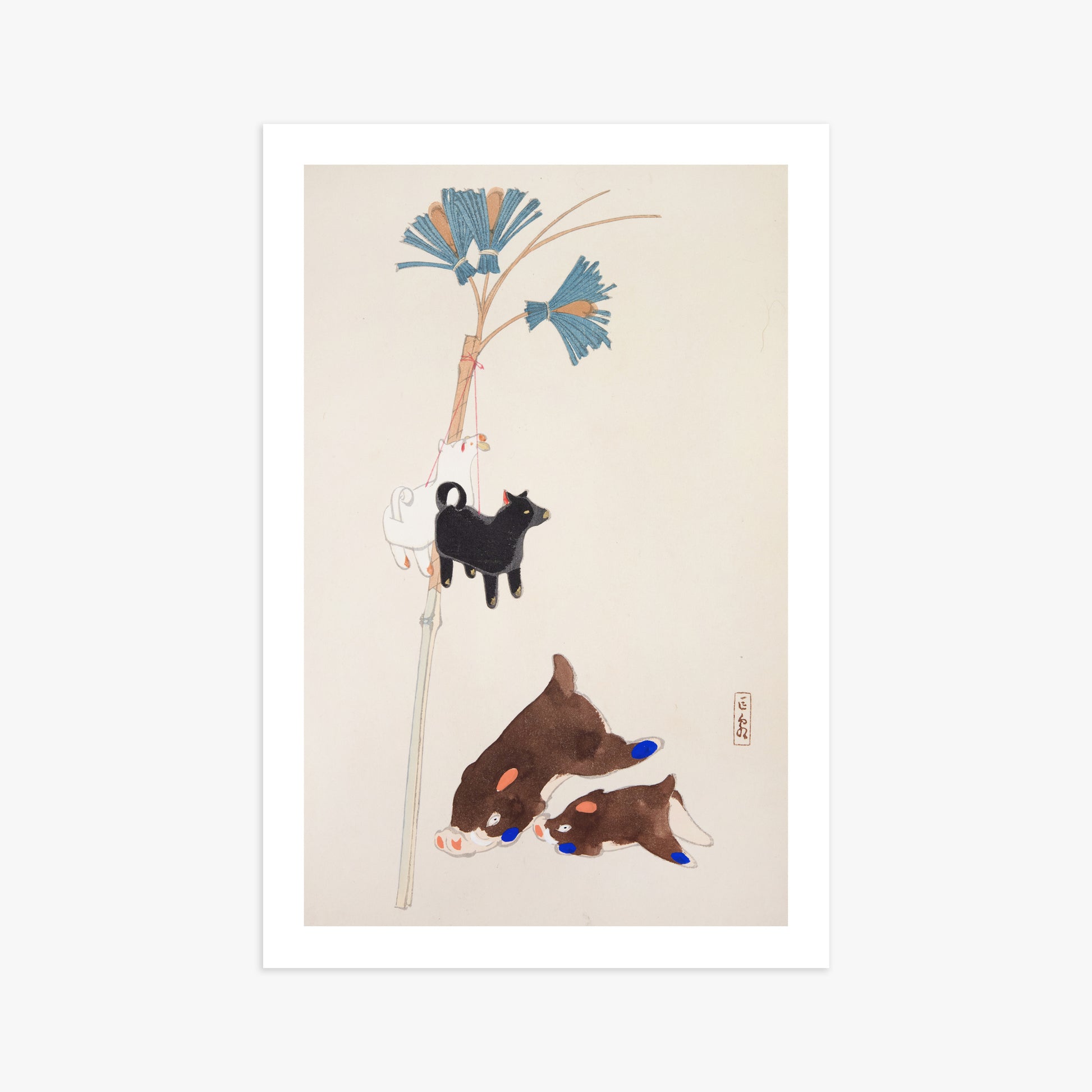 Kawasaki Kyosen: Kyosen’s Collected Illustrations of Japanese Toys Nr. 2 ("Japanese Festival Trinkets"), 61x91cm Art Reproduction Unframed