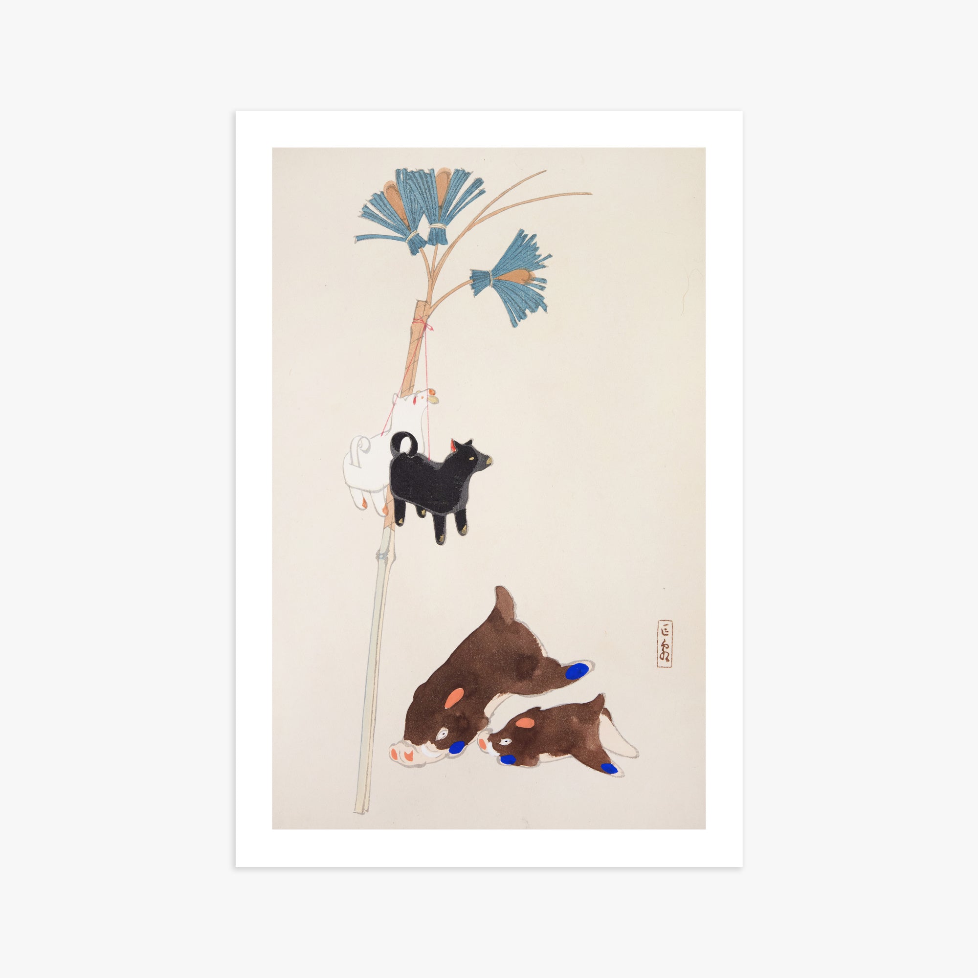 Kawasaki Kyosen: Kyosen’s Collected Illustrations of Japanese Toys Nr. 2 ("Japanese Festival Trinkets"), 61x91cm Art Reproduction Unframed