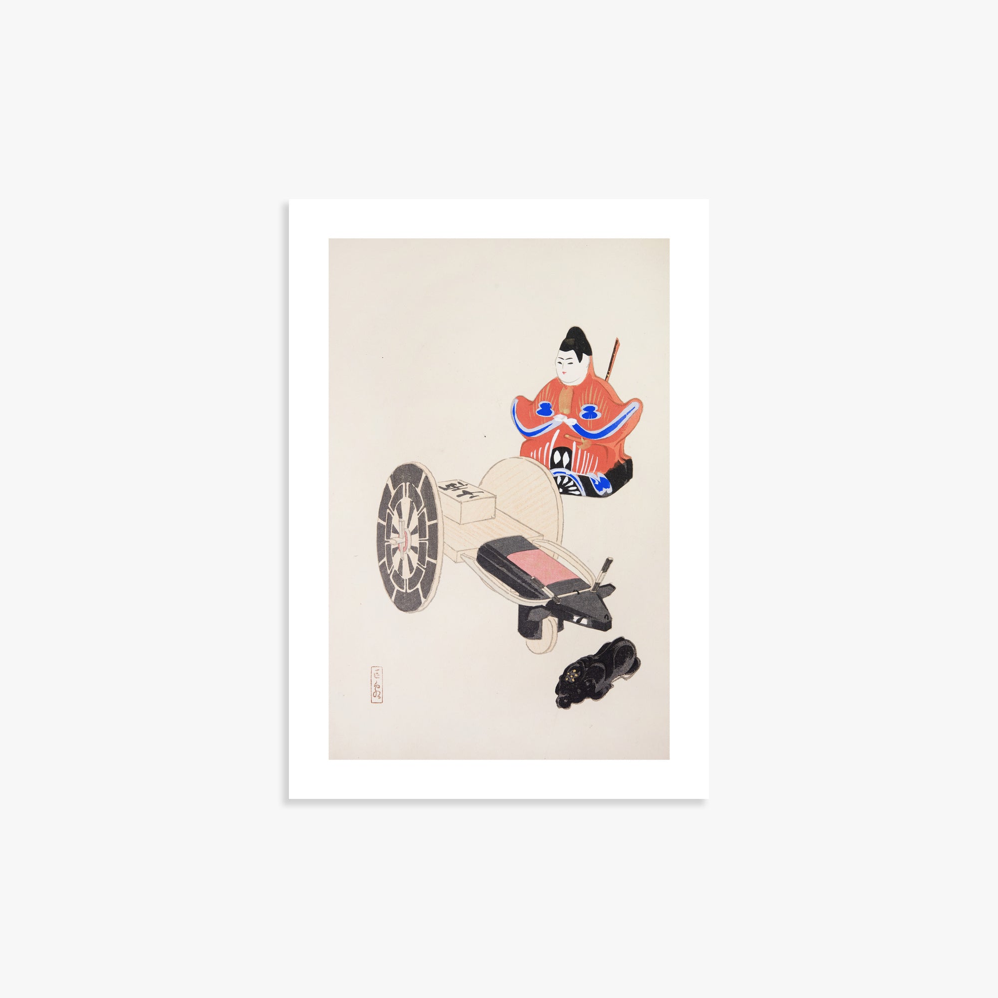 Kawasaki Kyosen: Kyosen’s Collected Illustrations of Japanese Toys Nr. 3 ("Ancient Toymaker"), 21x30cm Art Reproduction Unframed