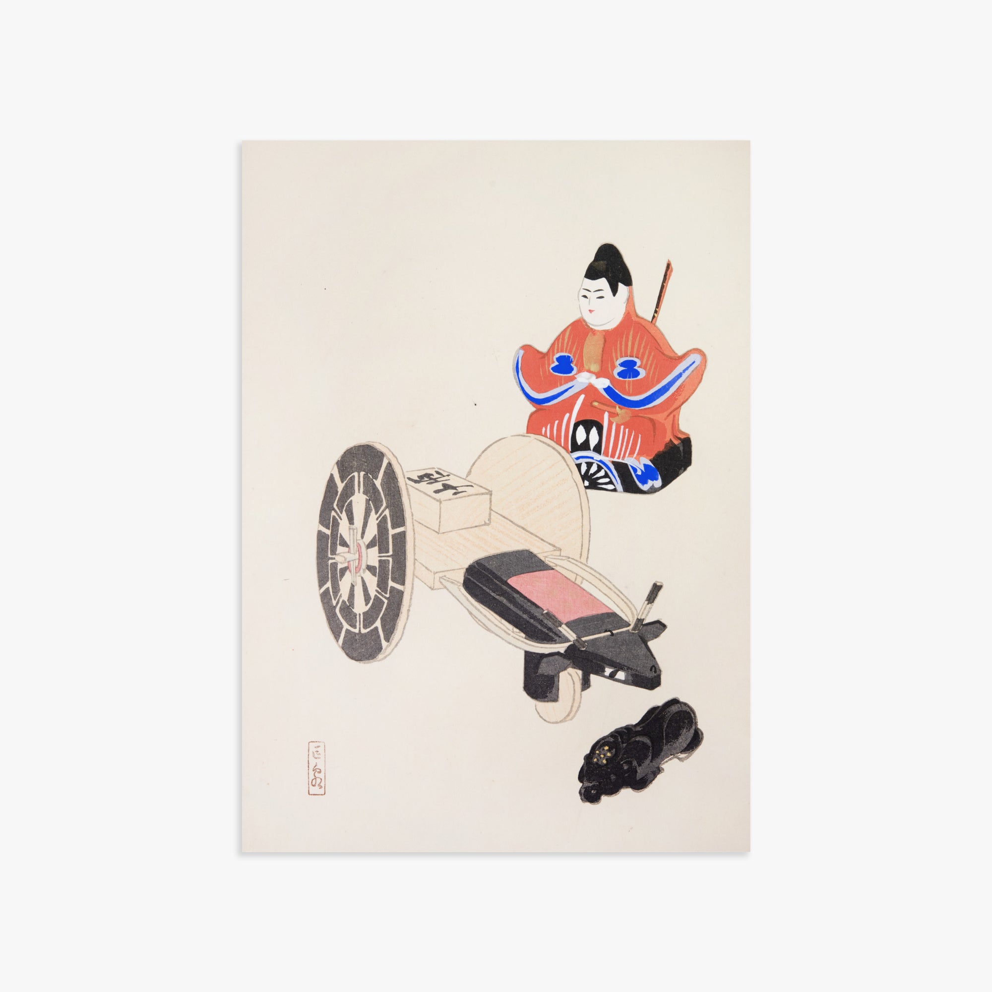 Kawasaki Kyosen: Kyosen’s Collected Illustrations of Japanese Toys Nr. 3 ("Ancient Toymaker"), 50x70cm Art Reproduction Unframed