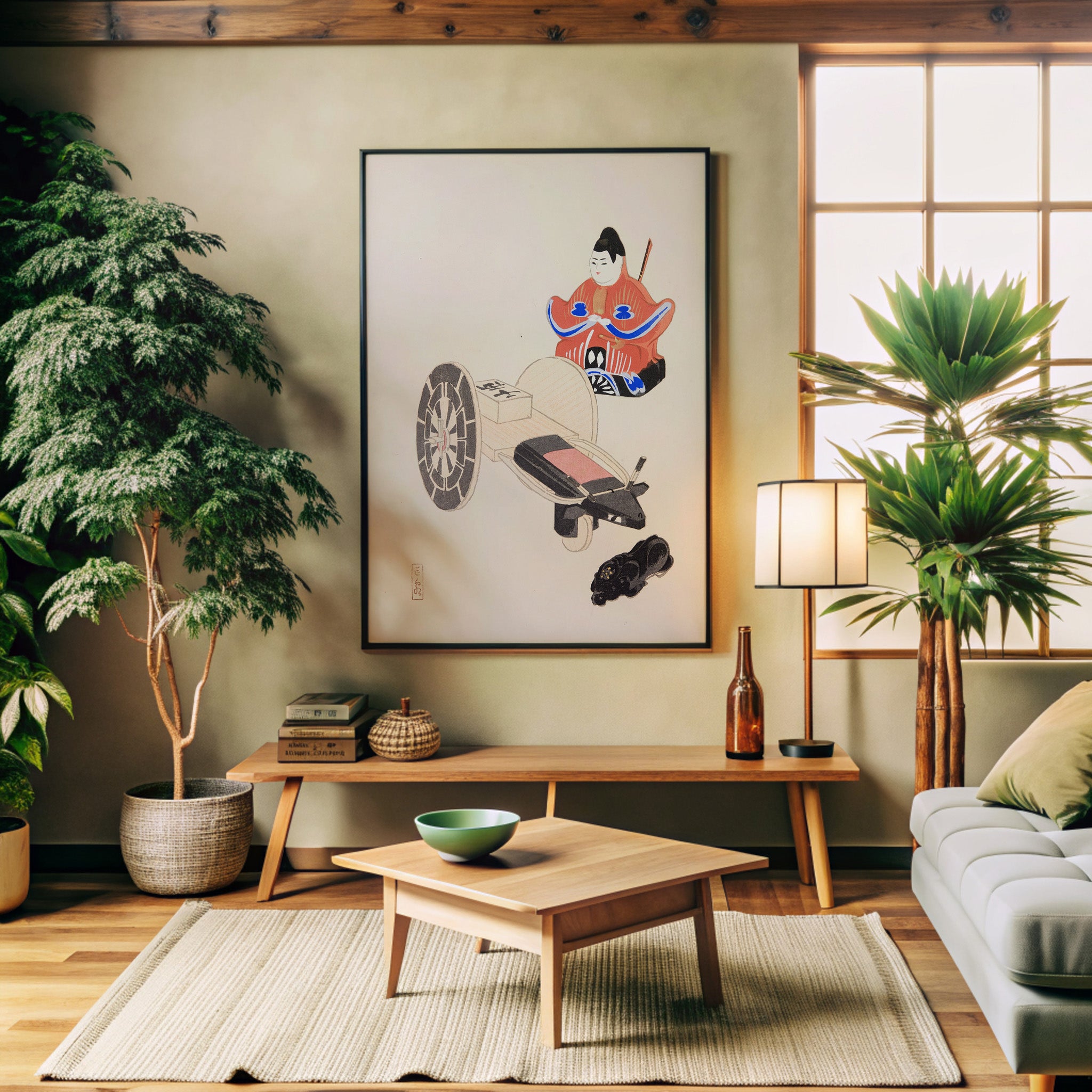 Design Concept No. 32 for Kawasaki Kyosen: Kyosen’s Collected Illustrations of Japanese Toys Nr. 3 ("Ancient Toymaker") Japanese Wall Art