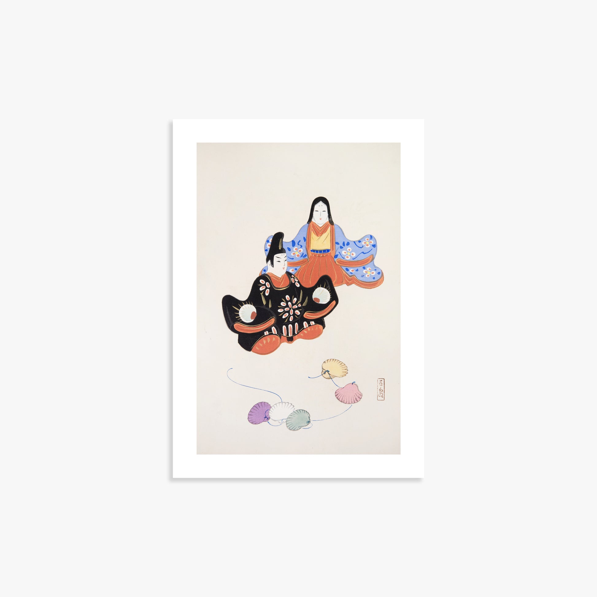 Kawasaki Kyosen: Kyosen’s Collected Illustrations of Japanese Toys Nr. 5 ("Serene Harmony Oriental Art"), 21x30cm Art Reproduction Unframed