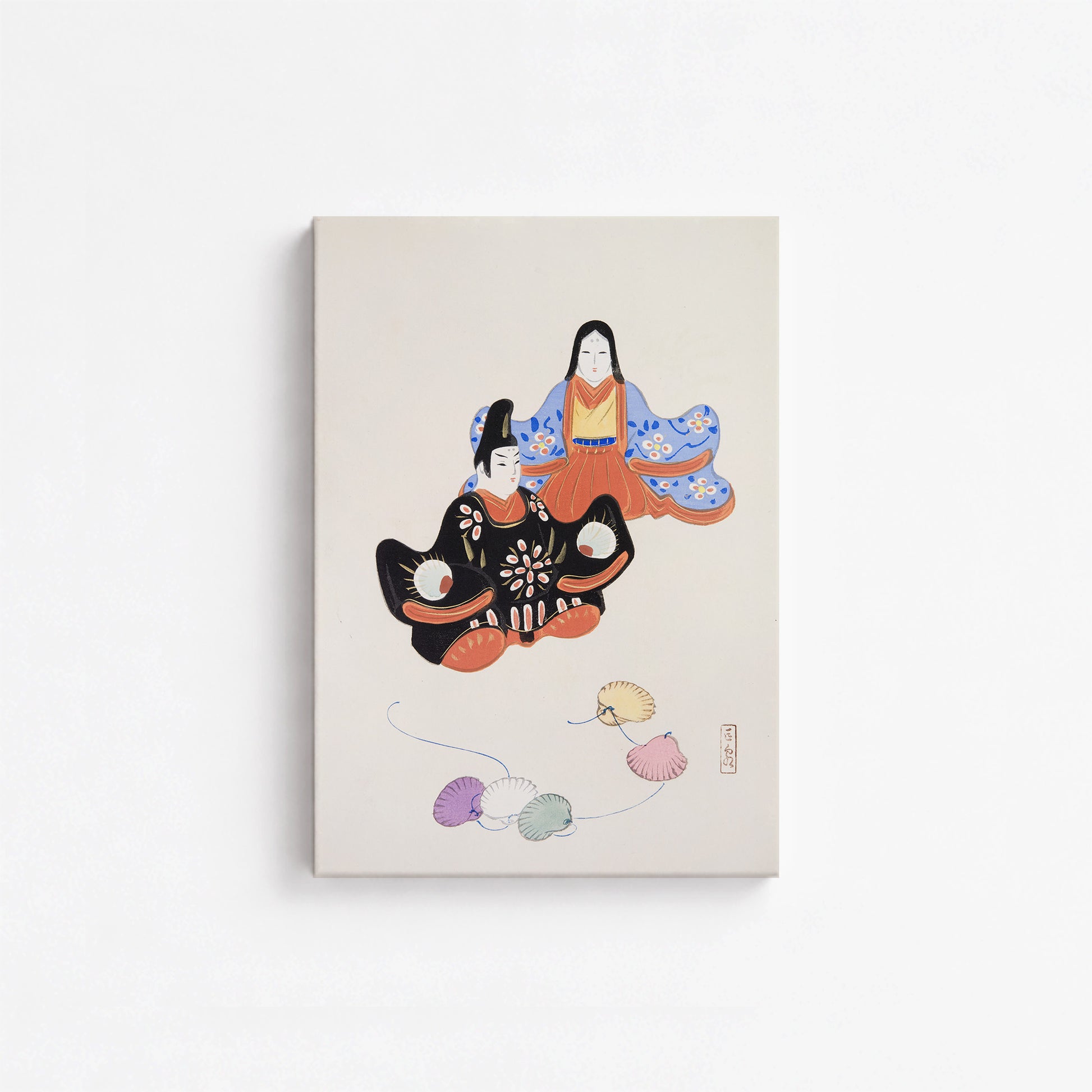 Kawasaki Kyosen: Kyosen’s Collected Illustrations of Japanese Toys Nr. 5 ("Serene Harmony Oriental Art"), 21x30cm Satin Canvas Art Reproduction