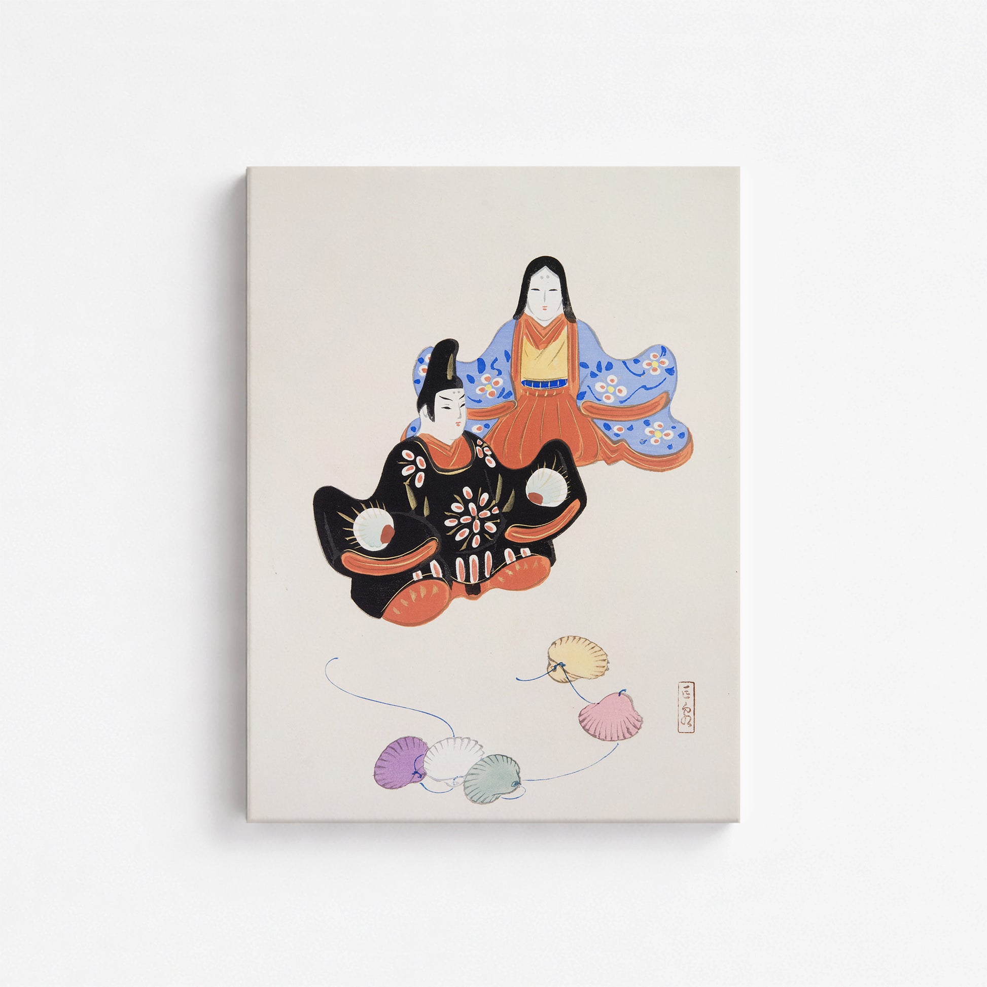 Kawasaki Kyosen: Kyosen’s Collected Illustrations of Japanese Toys Nr. 5 ("Serene Harmony Oriental Art"), 30x40cm Satin Canvas Art Reproduction