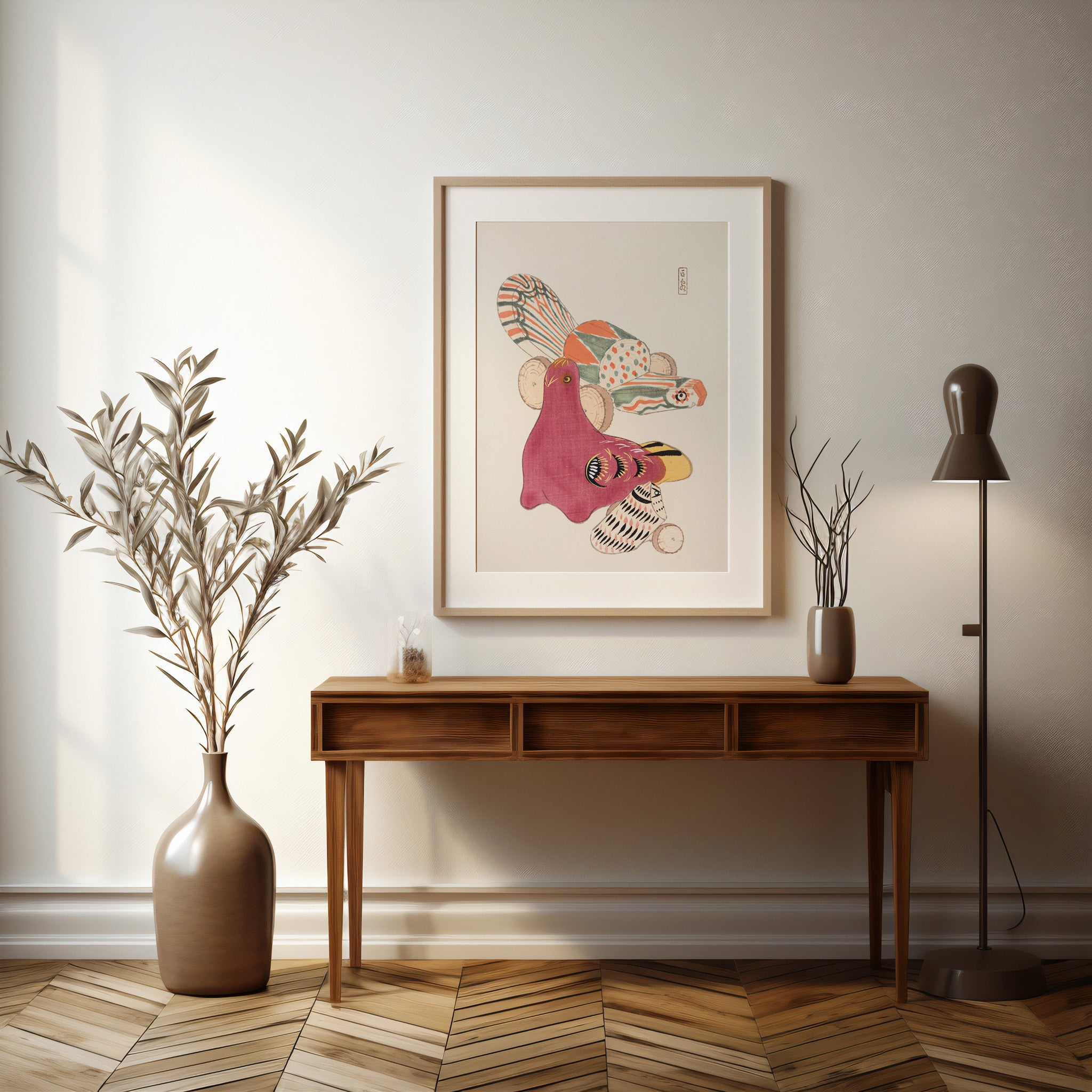Design Concept No. 37 for Kawasaki Kyosen: Kyosen’s Collected Illustrations of Japanese Toys Nr. 6 ("Patchwork Bird") Japanese Wall Art