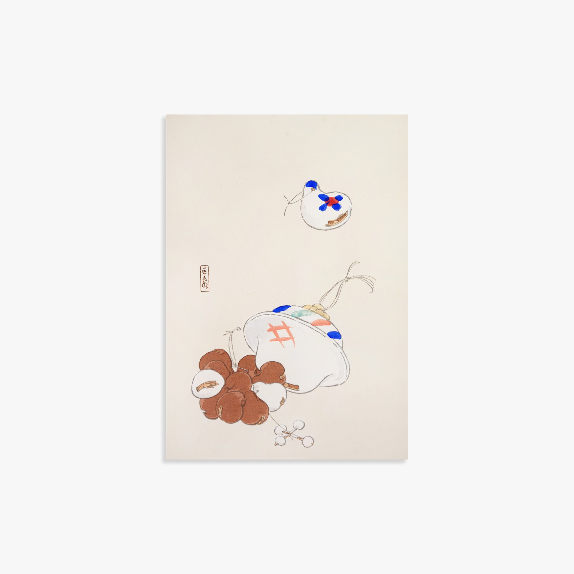 Kawasaki Kyosen: Kyosen’s Collected Illustrations of Japanese Toys Nr. 8 ("Zen Garden Treasures"), 21x30cm Art Reproduction Unframed