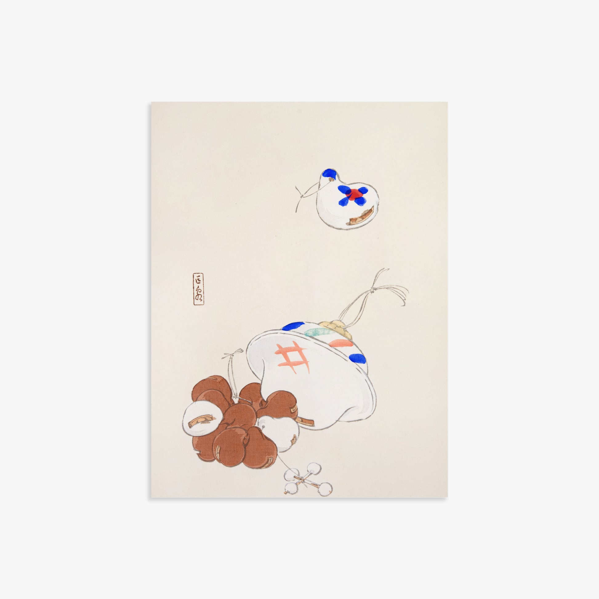 Kawasaki Kyosen: Kyosen’s Collected Illustrations of Japanese Toys Nr. 8 ("Zen Garden Treasures"), 30x40cm Art Reproduction Unframed