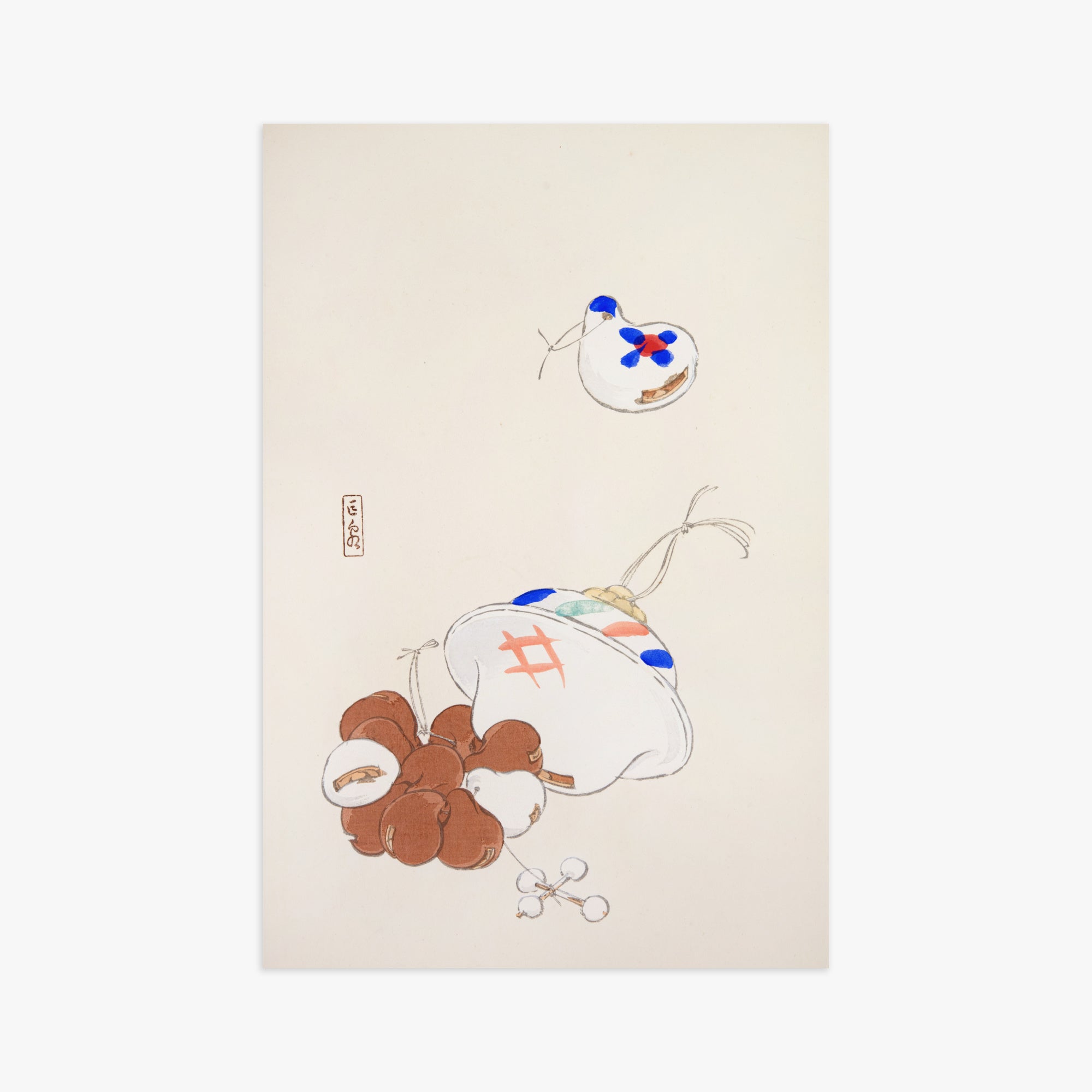 Kawasaki Kyosen: Kyosen’s Collected Illustrations of Japanese Toys Nr. 8 ("Zen Garden Treasures"), 61x91cm Art Reproduction Unframed