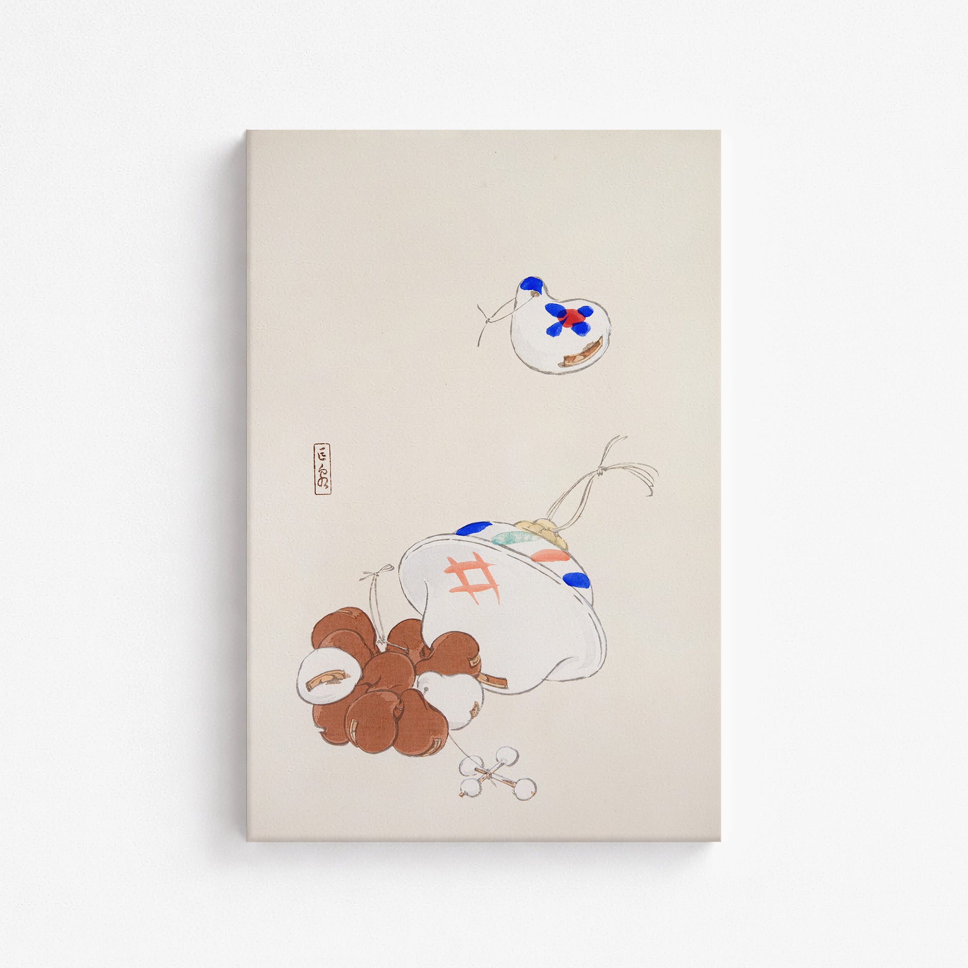 Kawasaki Kyosen: Kyosen’s Collected Illustrations of Japanese Toys Nr. 8 ("Zen Garden Treasures"), 61x91cm Satin Canvas Art Reproduction