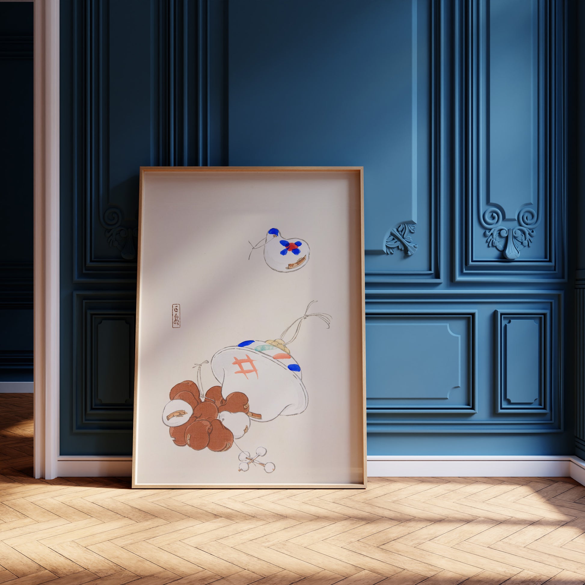 Design Concept No. 12 for Kawasaki Kyosen: Kyosen’s Collected Illustrations of Japanese Toys Nr. 8 ("Zen Garden Treasures") Japanese Wall Art