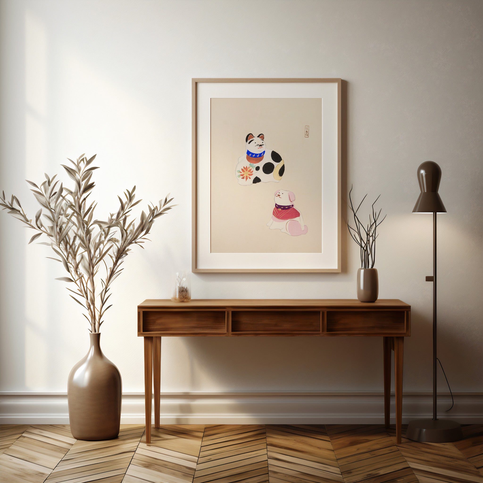 Design Concept No. 37 for Kawasaki Kyosen: Kyosen’s Collected Illustrations of Japanese Toys Nr. 11 ("Lucky Friends") Japanese Wall Art