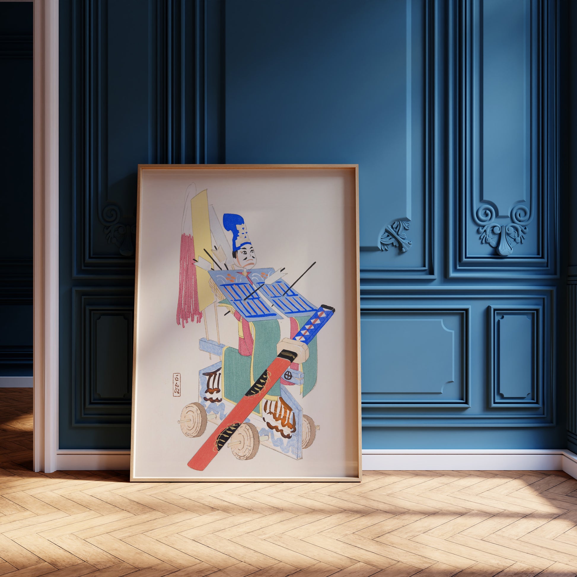 Design Concept No. 12 for Kawasaki Kyosen: Kyosen’s Collected Illustrations of Japanese Toys Nr. 15 ("Festival Archer") Japanese Wall Art