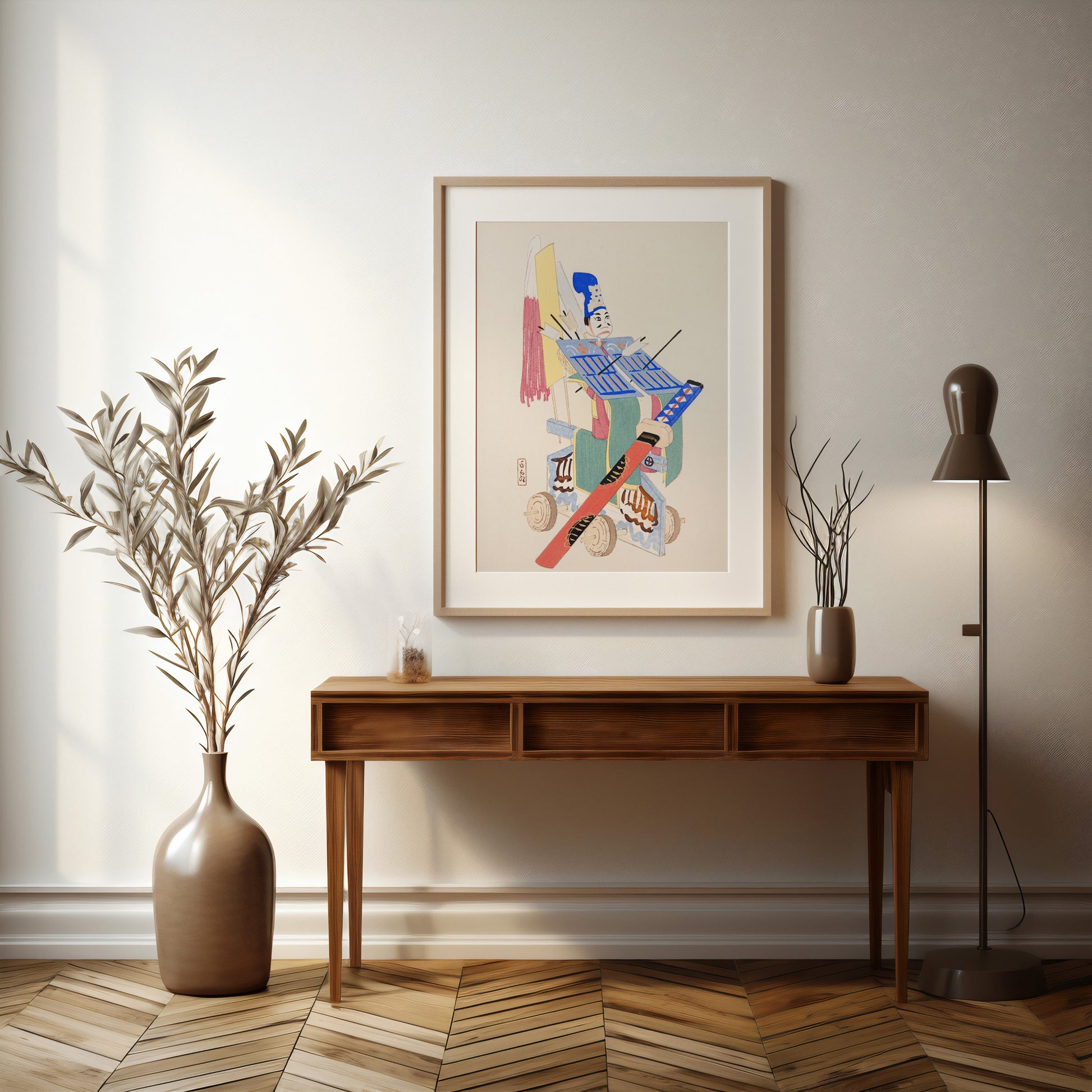Design Concept No. 37 for Kawasaki Kyosen: Kyosen’s Collected Illustrations of Japanese Toys Nr. 15 ("Festival Archer") Japanese Wall Art