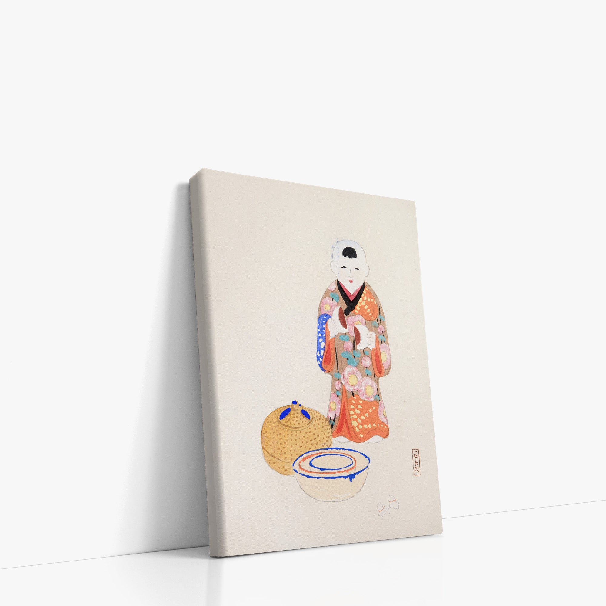 Collection d'illustrations de jouets japonais de Kyosen n° 16 ("Cérémonie du thé sereine")