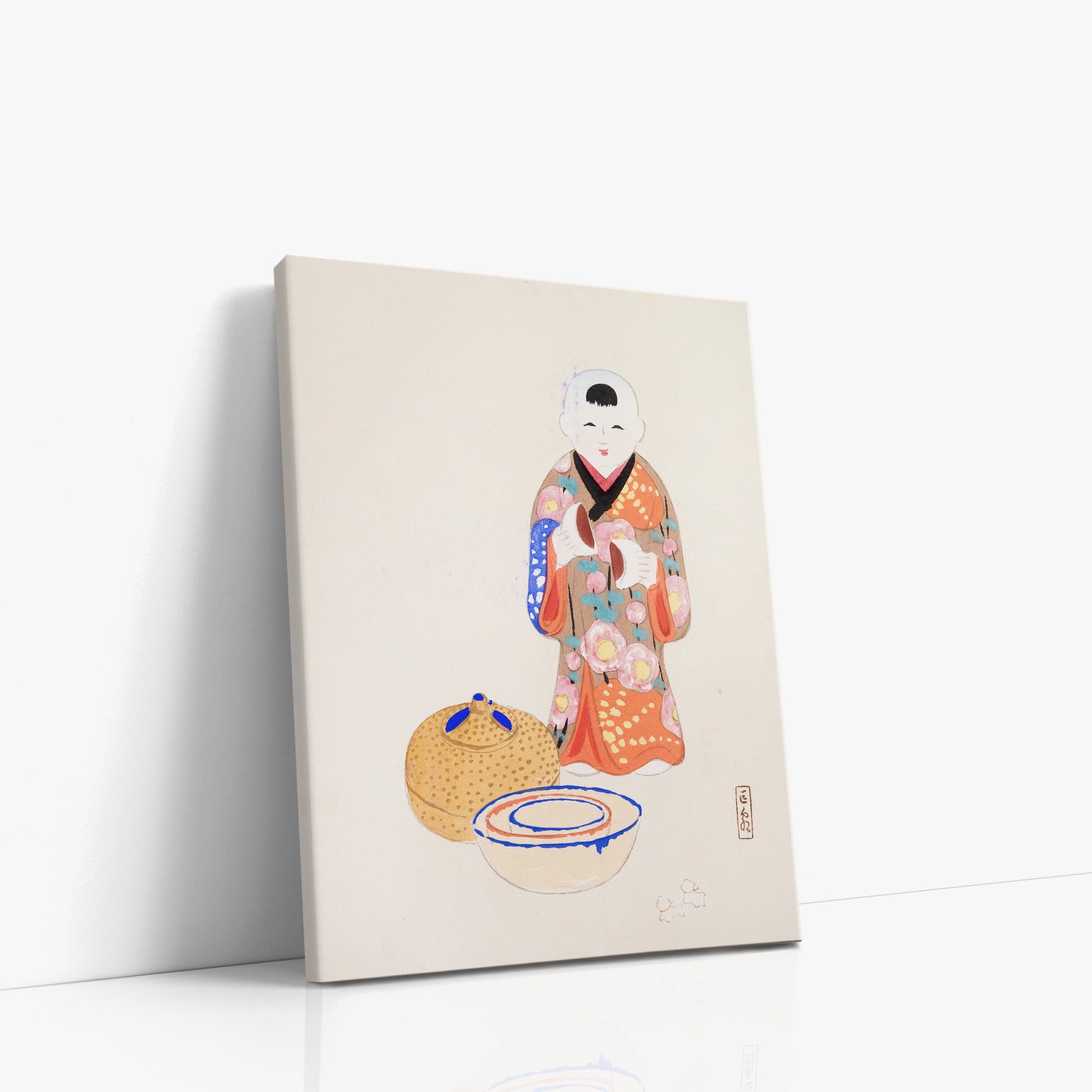 Collection d'illustrations de jouets japonais de Kyosen n° 16 ("Cérémonie du thé sereine")
