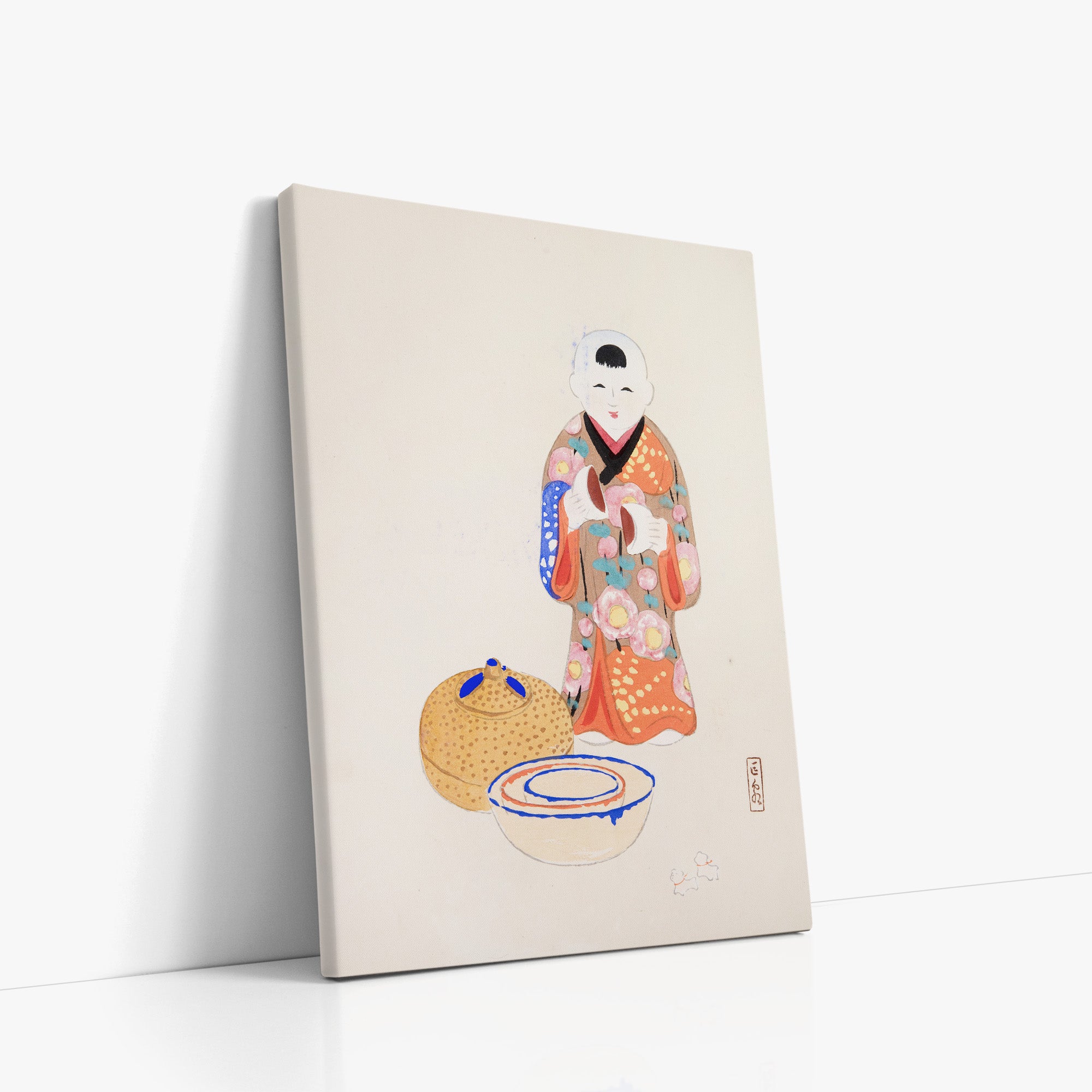 Collection d'illustrations de jouets japonais de Kyosen n° 16 ("Cérémonie du thé sereine")